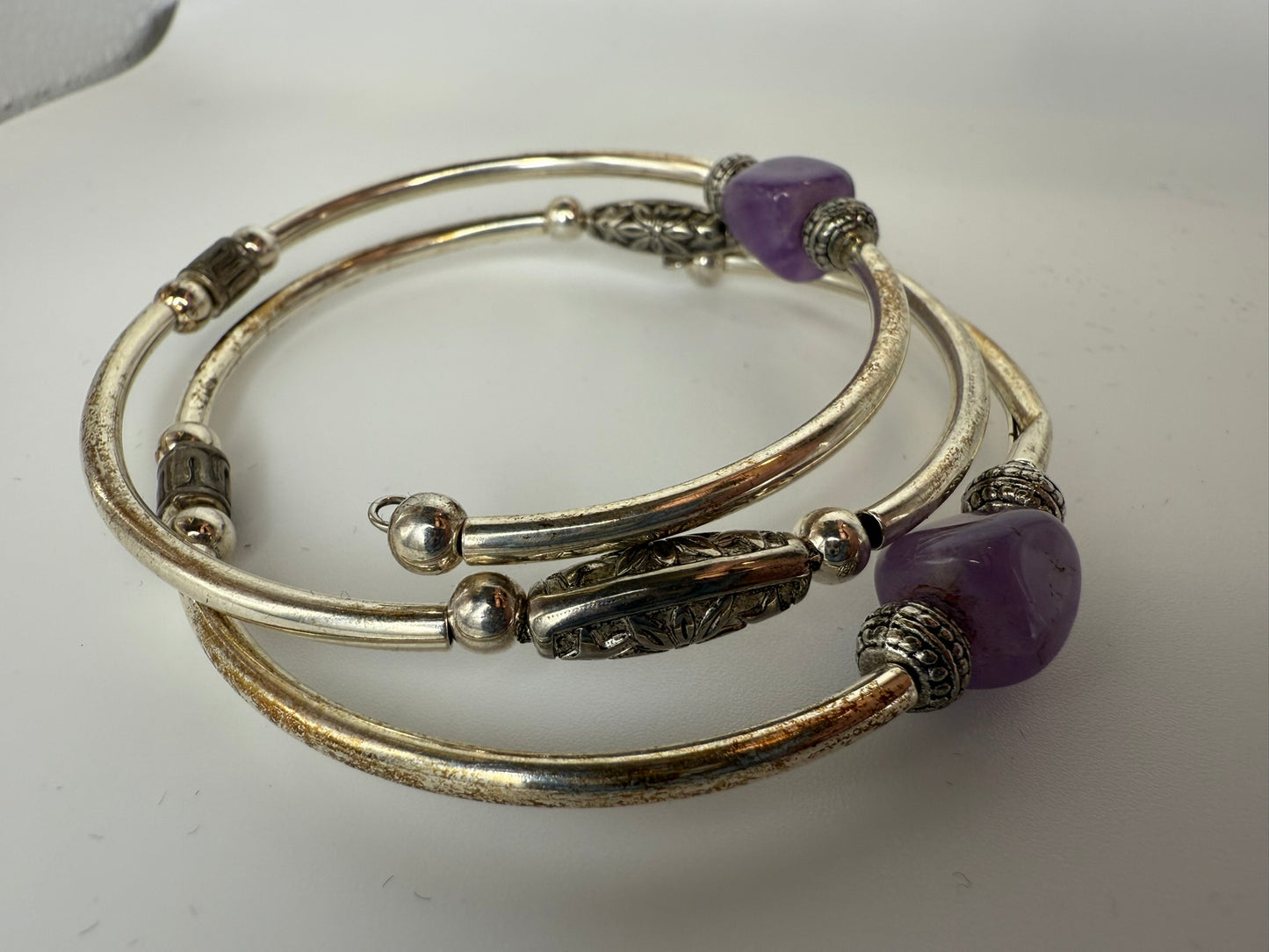 Vintage Amethyst Whisper Wrap Bracelet 7-7.5"