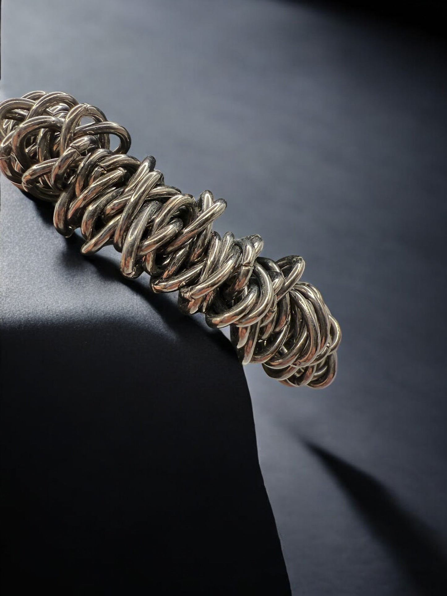 Vintage Midnight Coil Statement Bracelet 7-8"