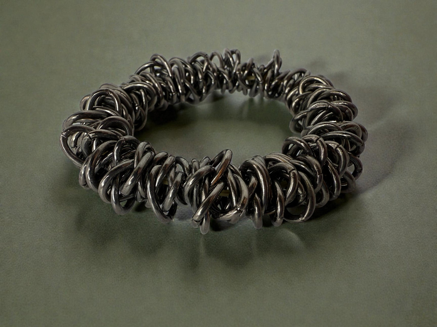 Vintage Midnight Coil Statement Bracelet 7-8"