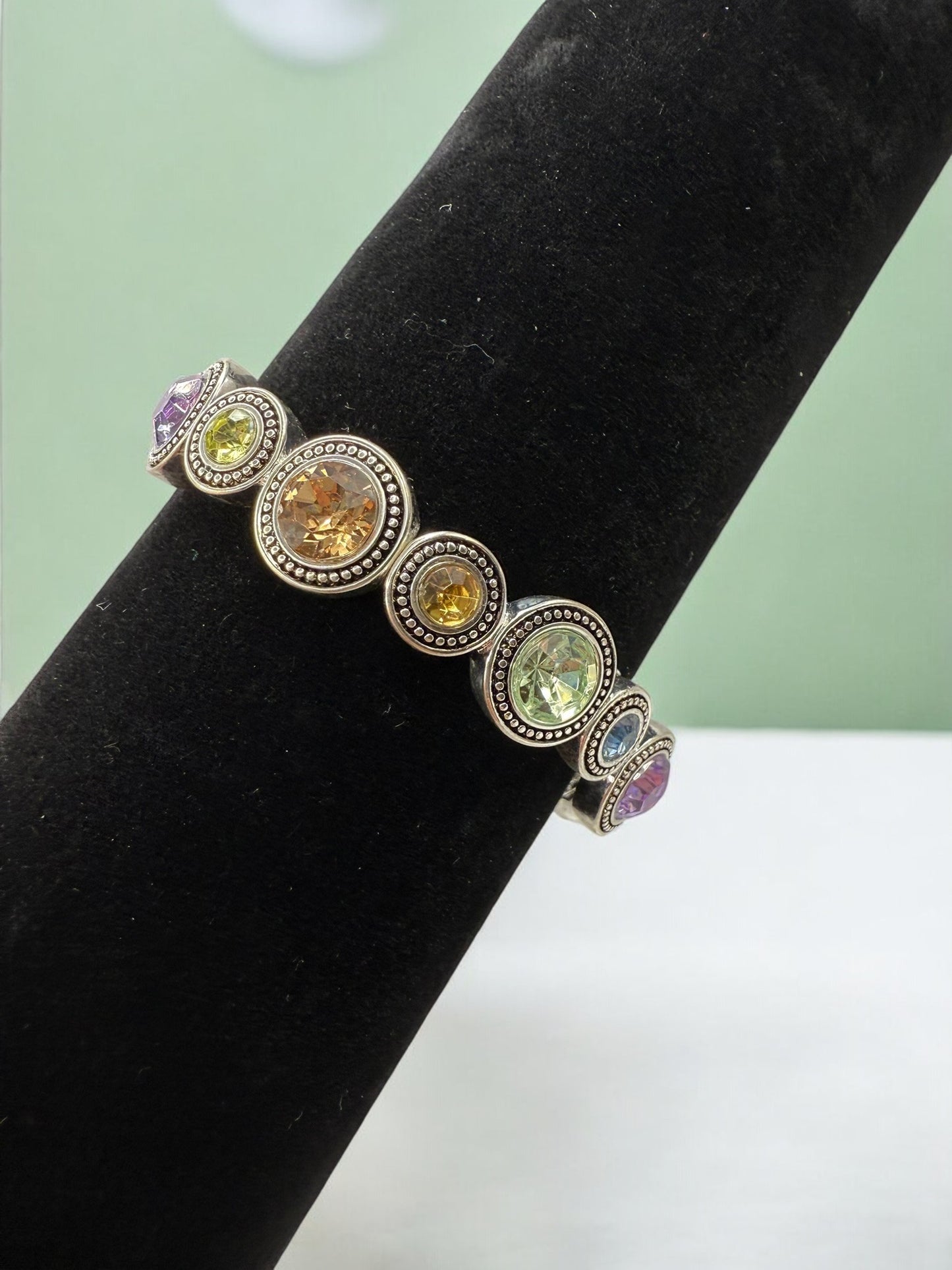 Vintage Pastel Prism Stretch Bracelet 7.25-7.5"