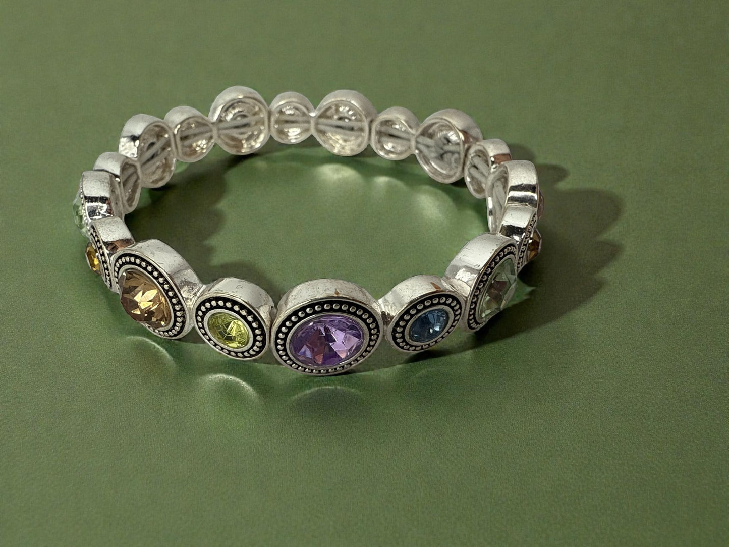 Vintage Pastel Prism Stretch Bracelet 7.25-7.5"