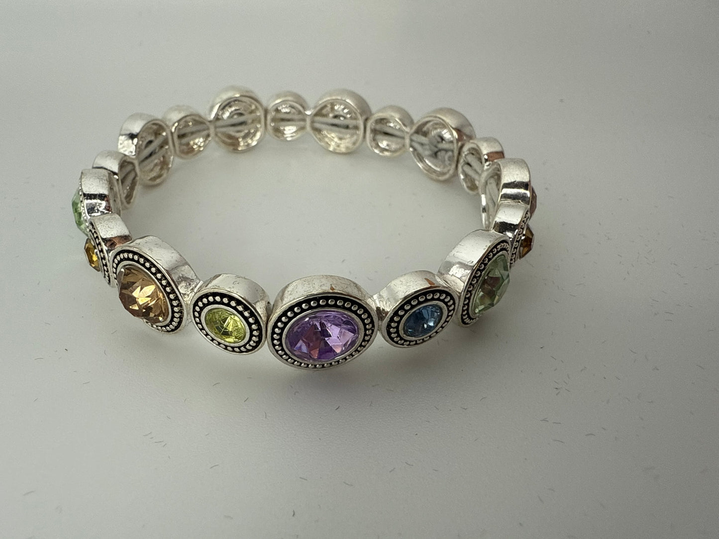 Vintage Pastel Prism Stretch Bracelet 7.25-7.5"