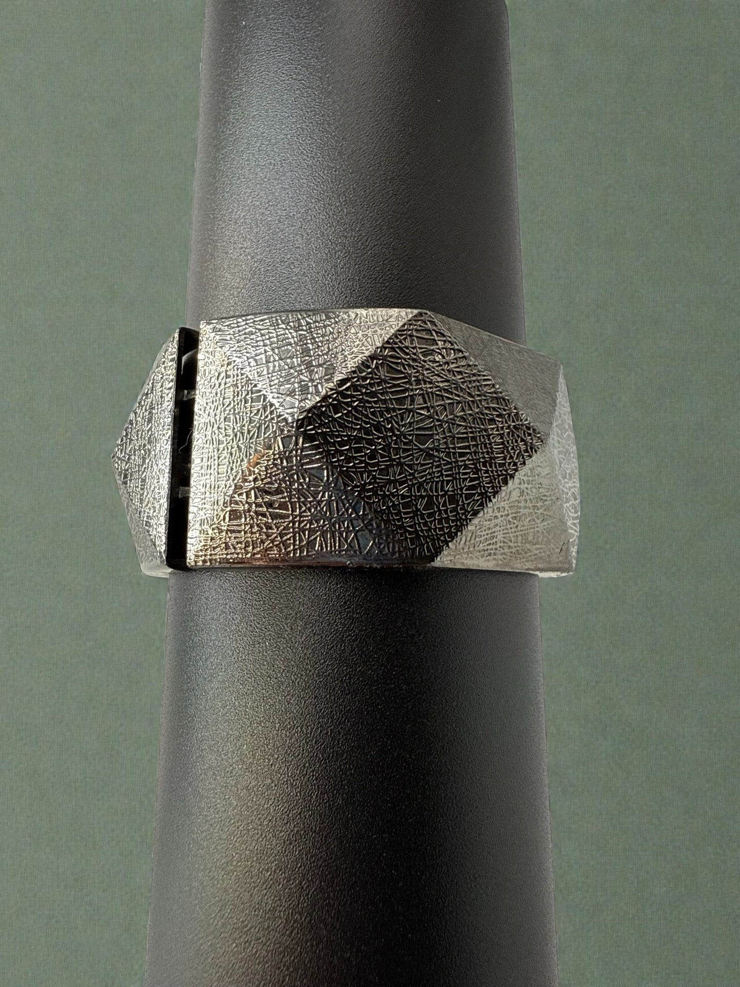 Vintage Textured Geo Clamper Bracelet 6.5"