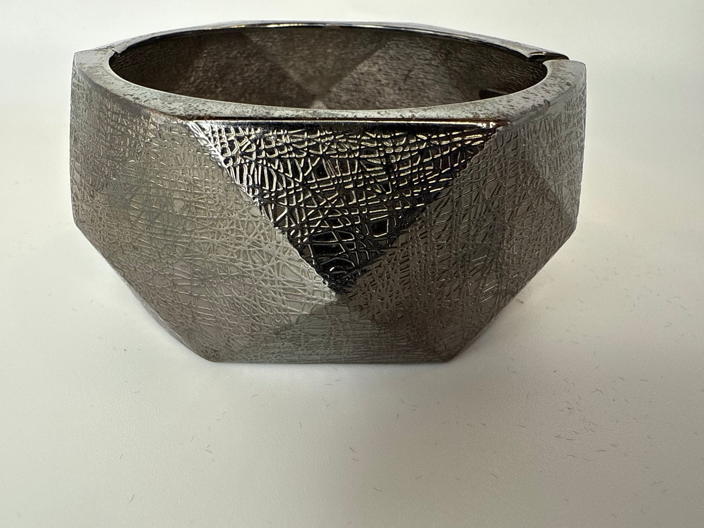 Vintage Textured Geo Clamper Bracelet 6.5"