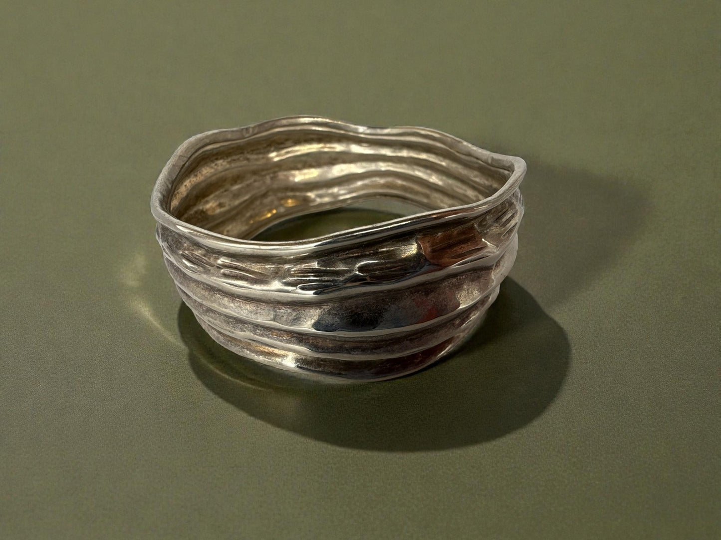 Vintage Molten Silver Cuff 8-8.25"