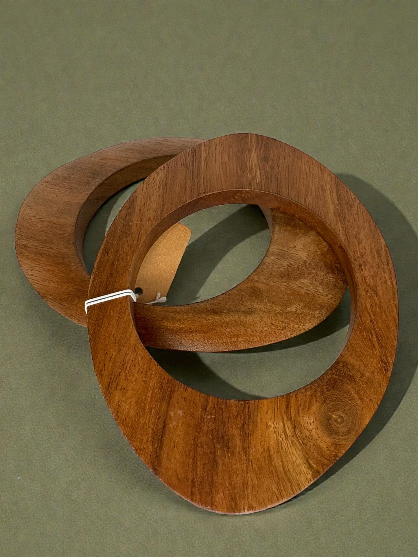 Vintage Earthform Wood Statement Bangles 8"