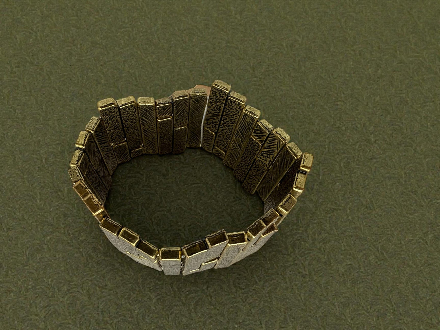 Vintage Gilded Link Power Stretch Bracelet 6.5-7.25"