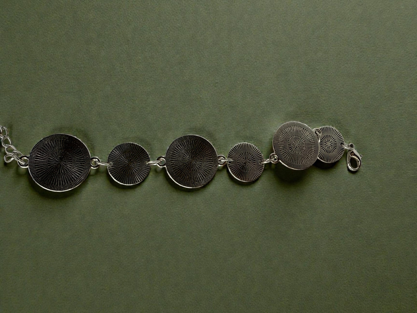 Vintage Autumn Medallion Statement Bracelet 6.75-8.25"