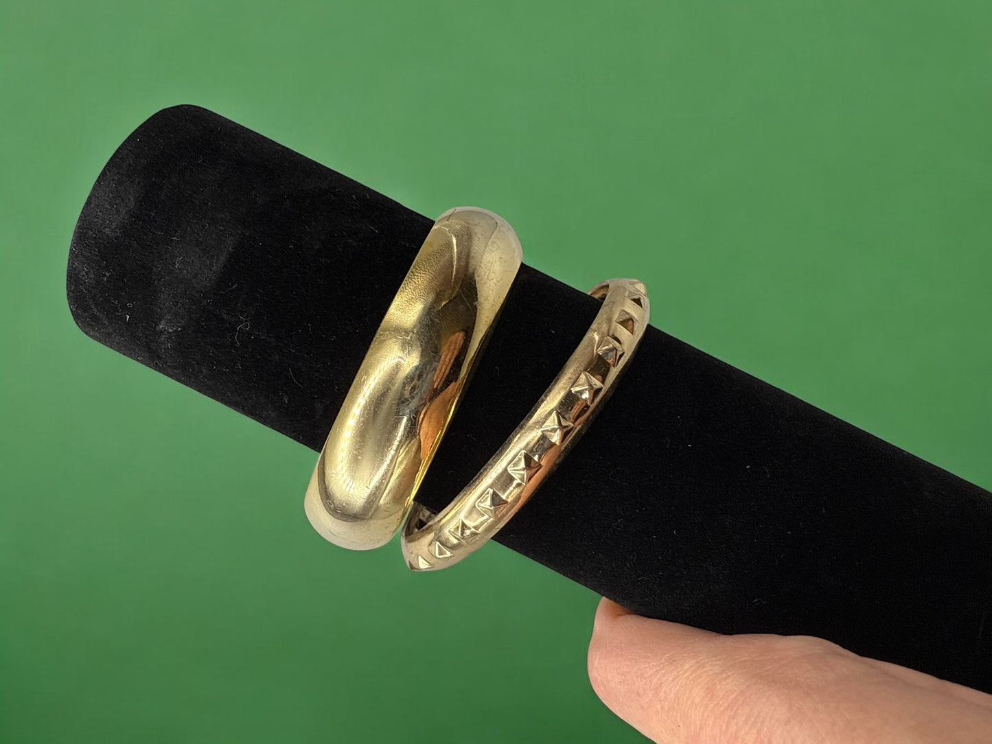 Vintage Golden Edge Bangle Set 8"