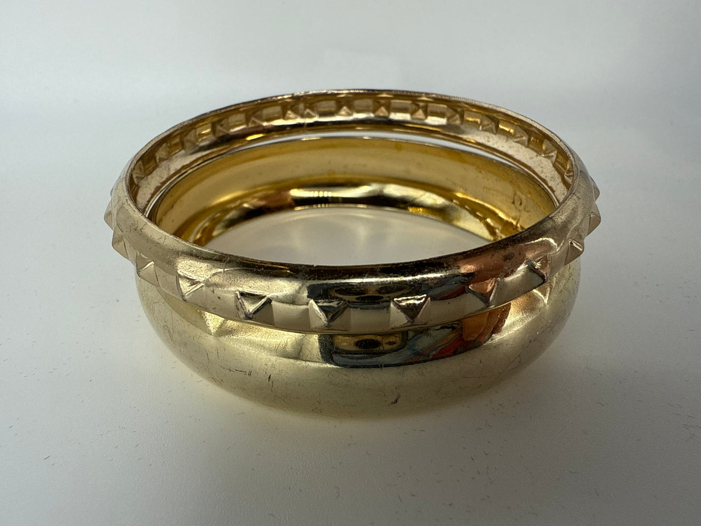 Vintage Golden Edge Bangle Set 8"