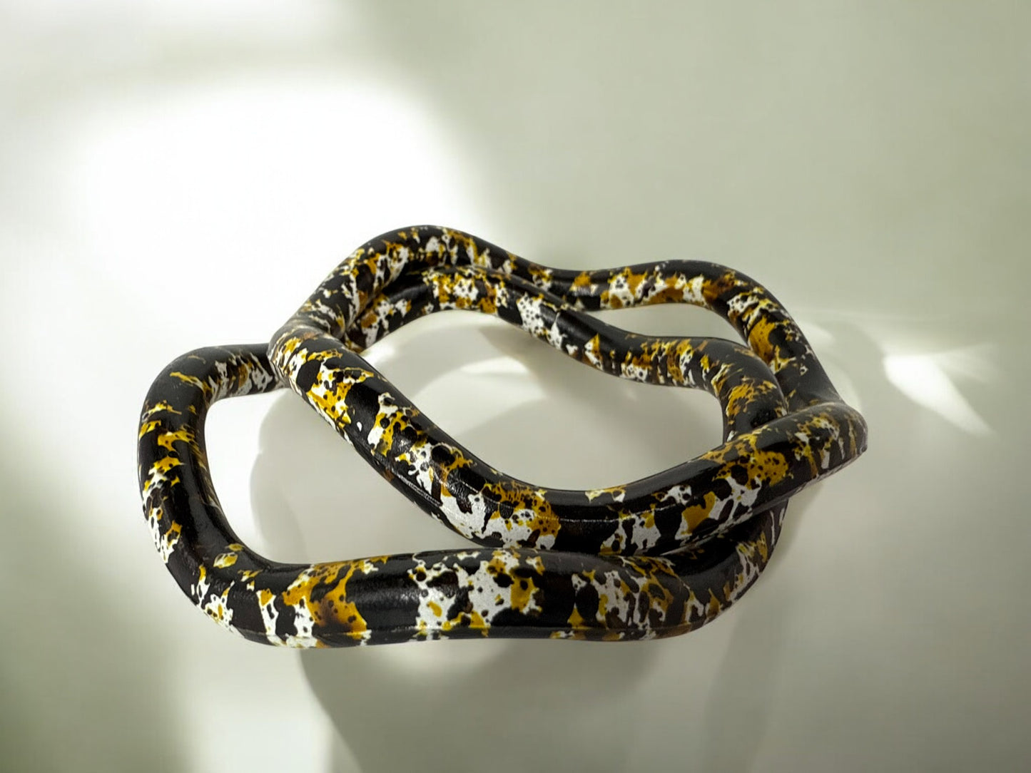 Vintage Midnight Splatter Bangle Set 7.25"