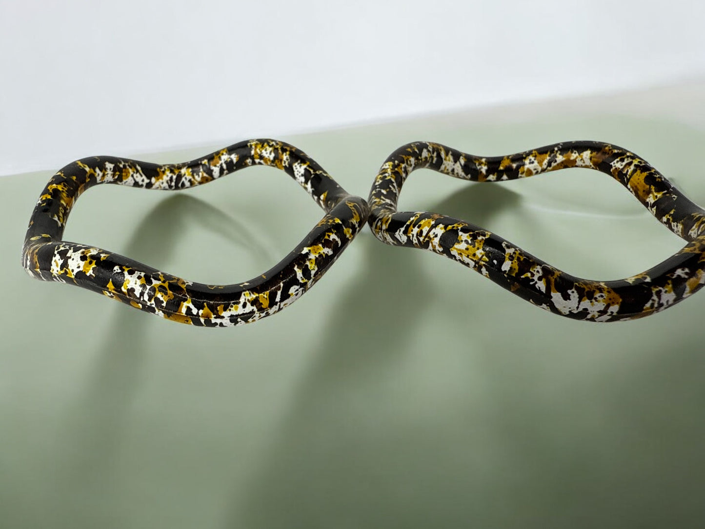 Vintage Midnight Splatter Bangle Set 7.25"