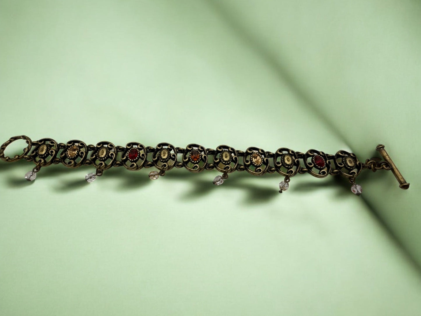 Vintage Vintage Mosaic Charm Bracelet 7"