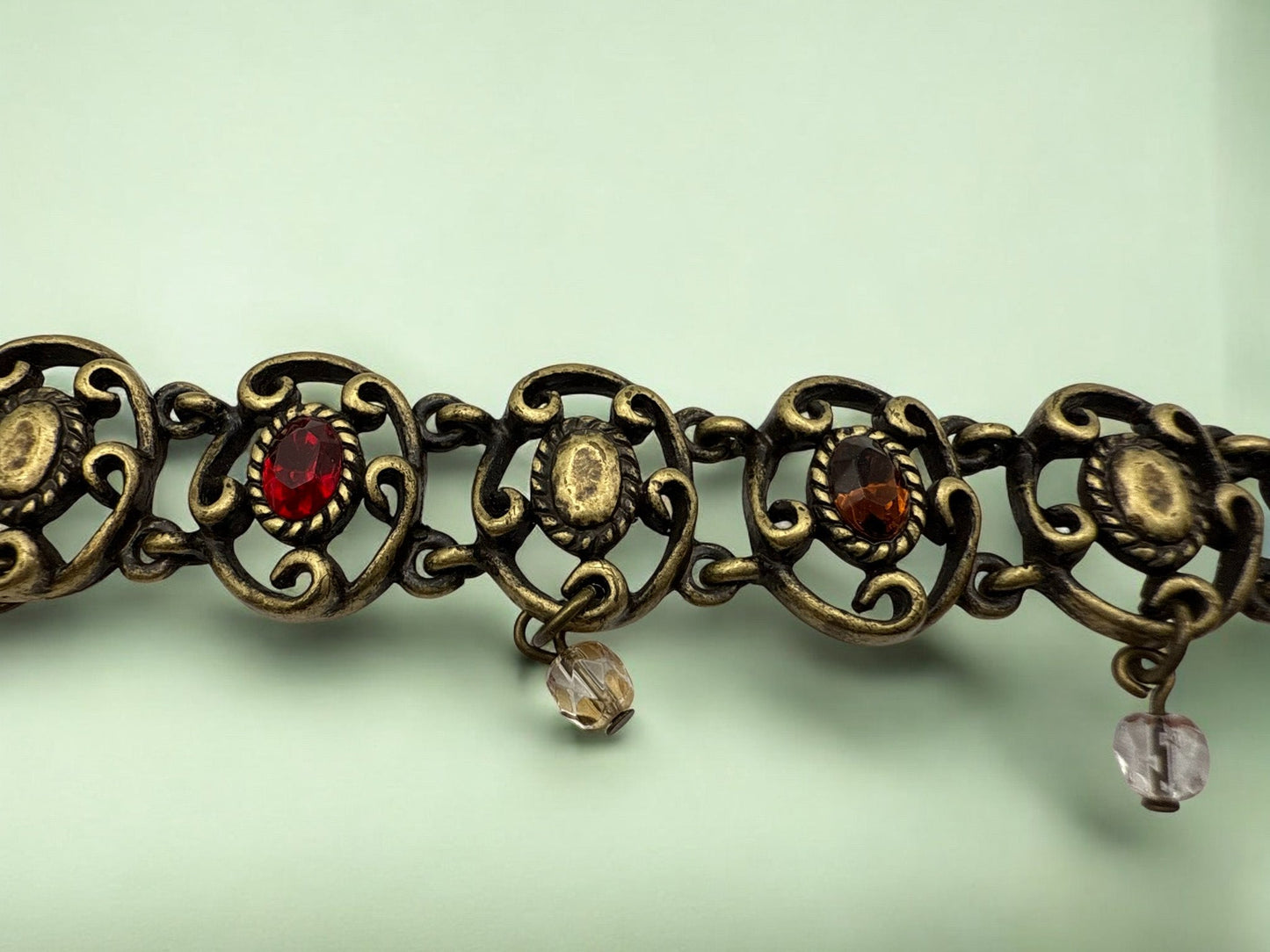 Vintage Vintage Mosaic Charm Bracelet 7"