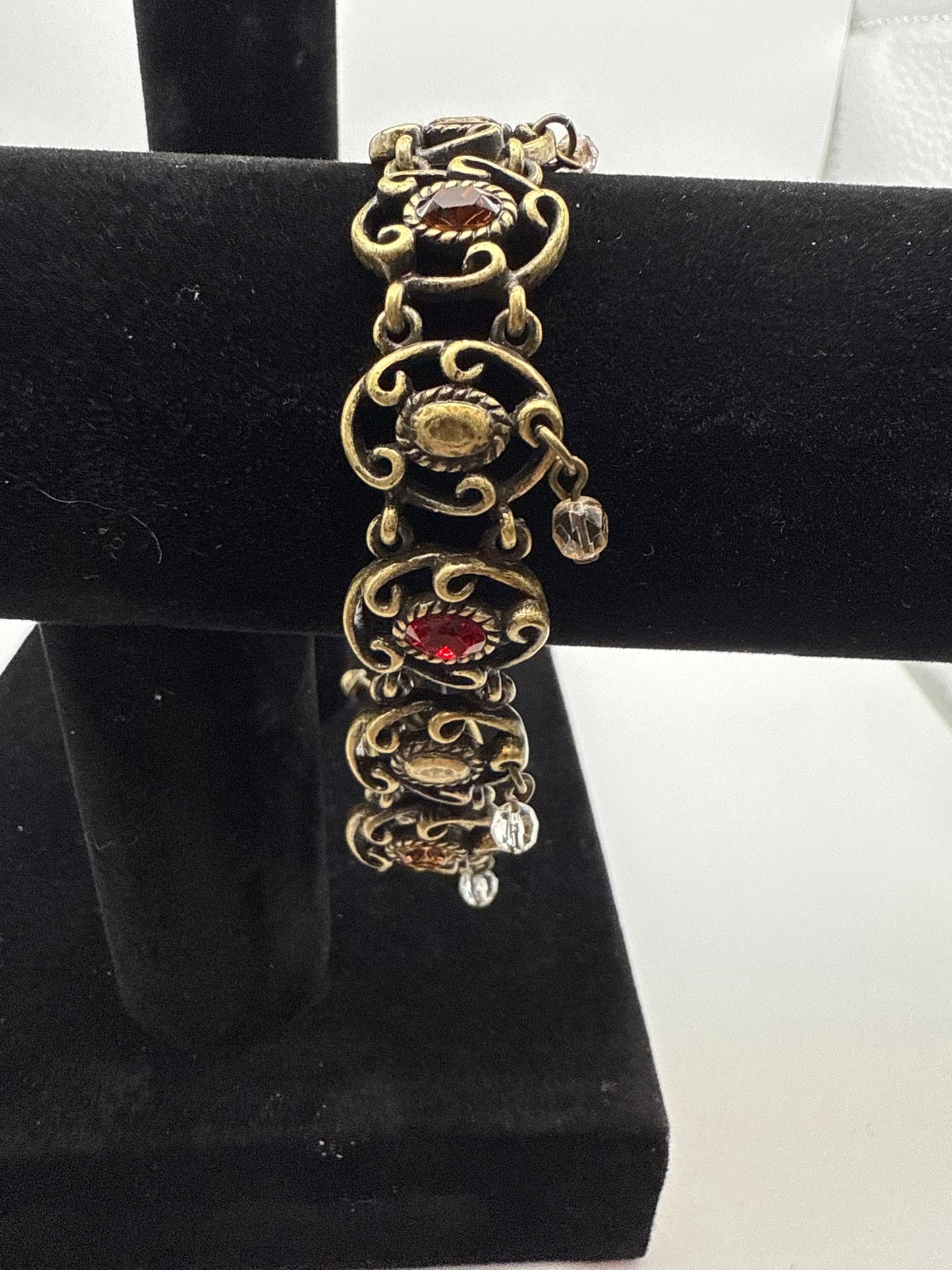 Vintage Vintage Mosaic Charm Bracelet 7"