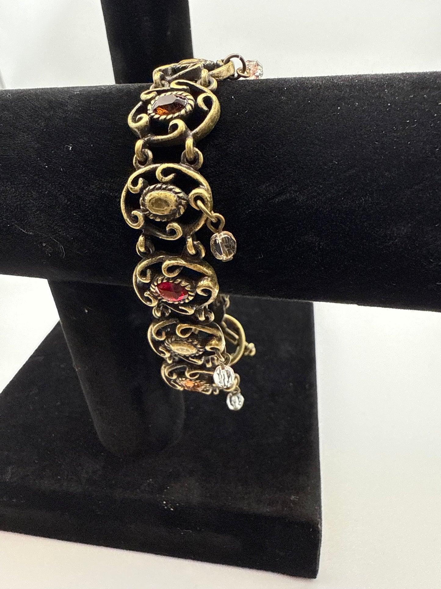 Vintage Vintage Mosaic Charm Bracelet 7"