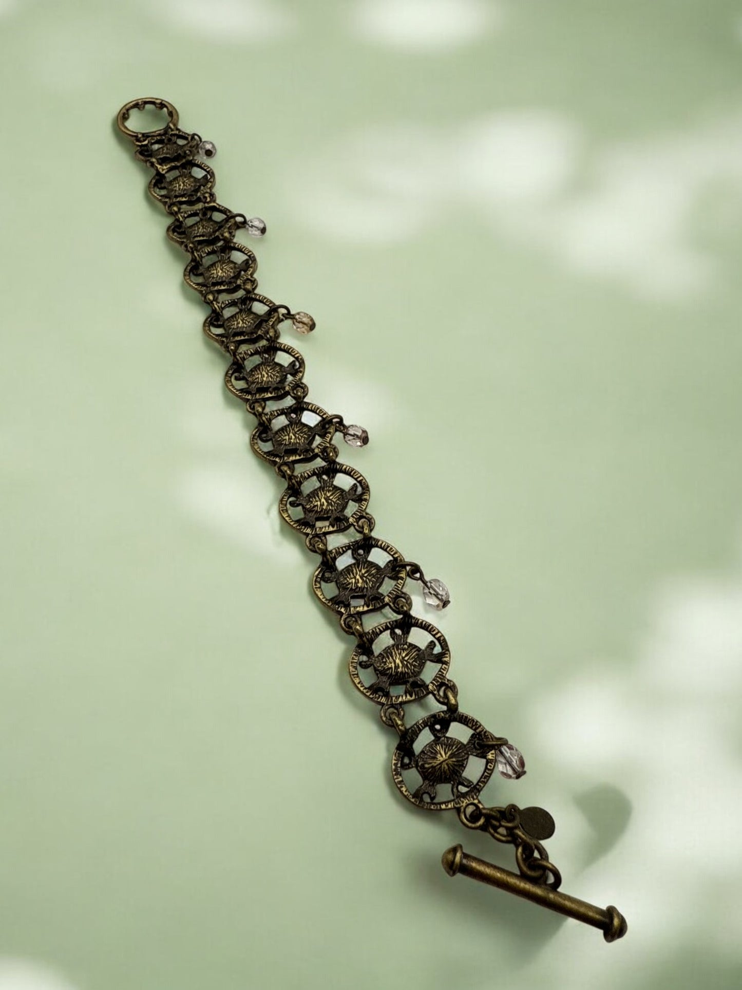 Vintage Vintage Mosaic Charm Bracelet 7"