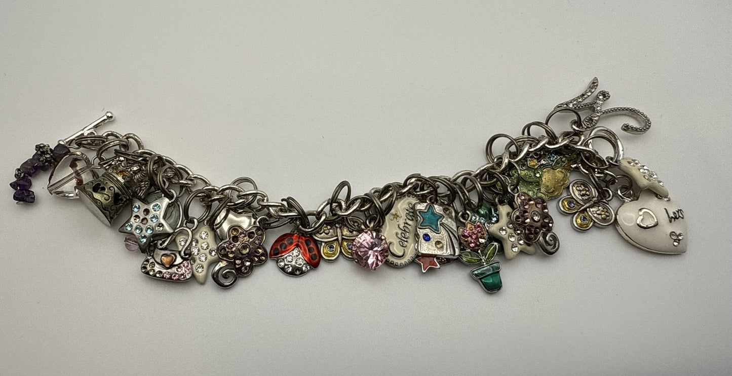 Vintage Collected Joy Charm Bracelet 6.75"