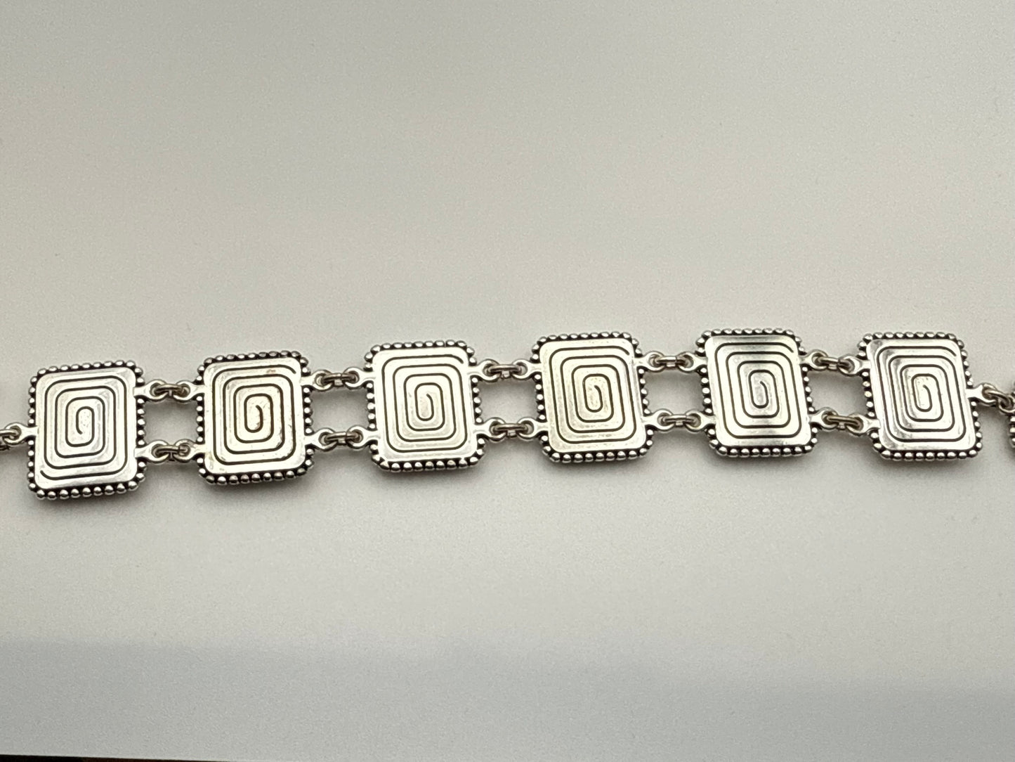 Vintage Earthbound Square Mother-of-Pearl Bracelet 7"
