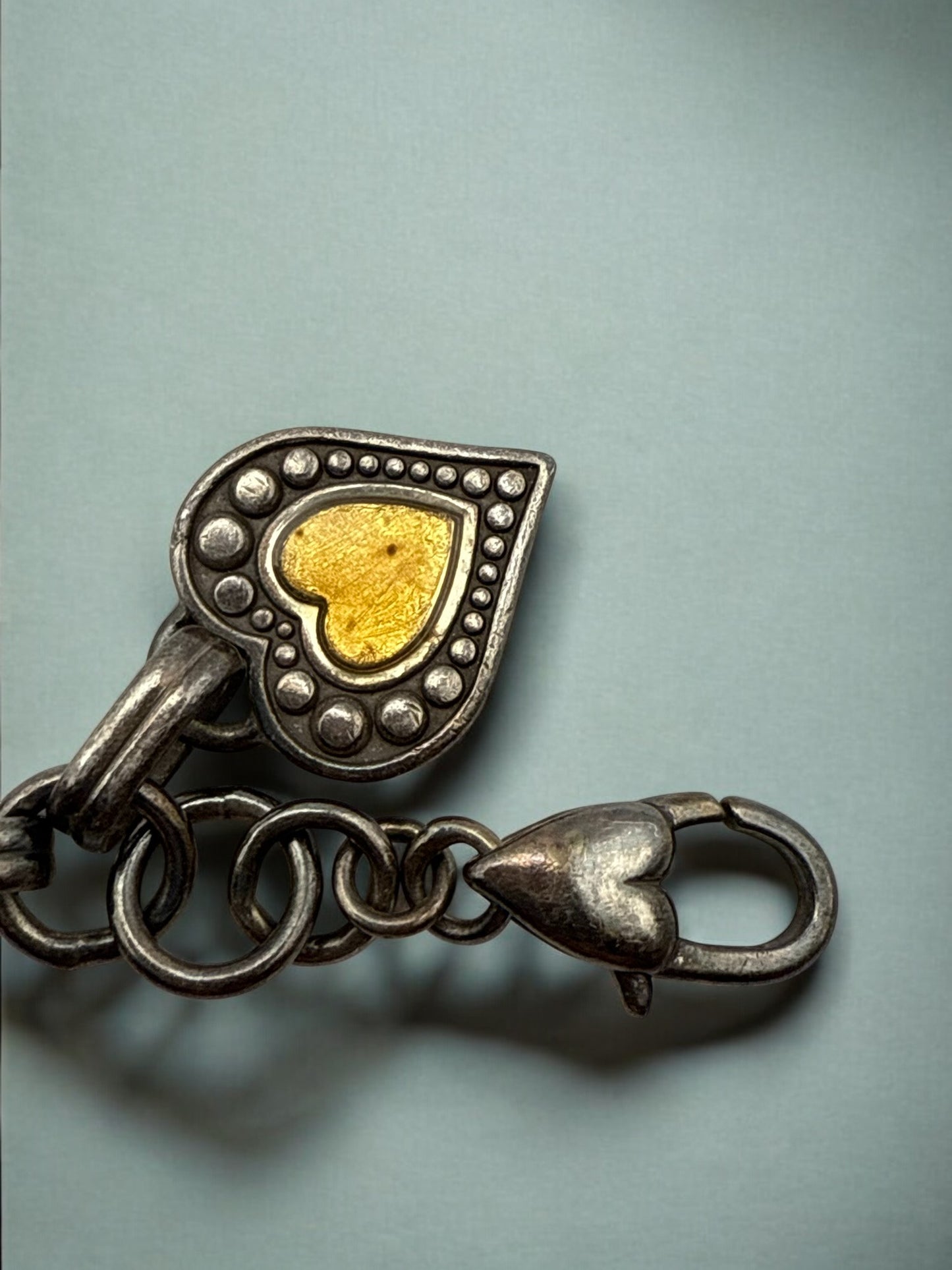 Vintage Brighton Linked Heart Bracelet 7.5"