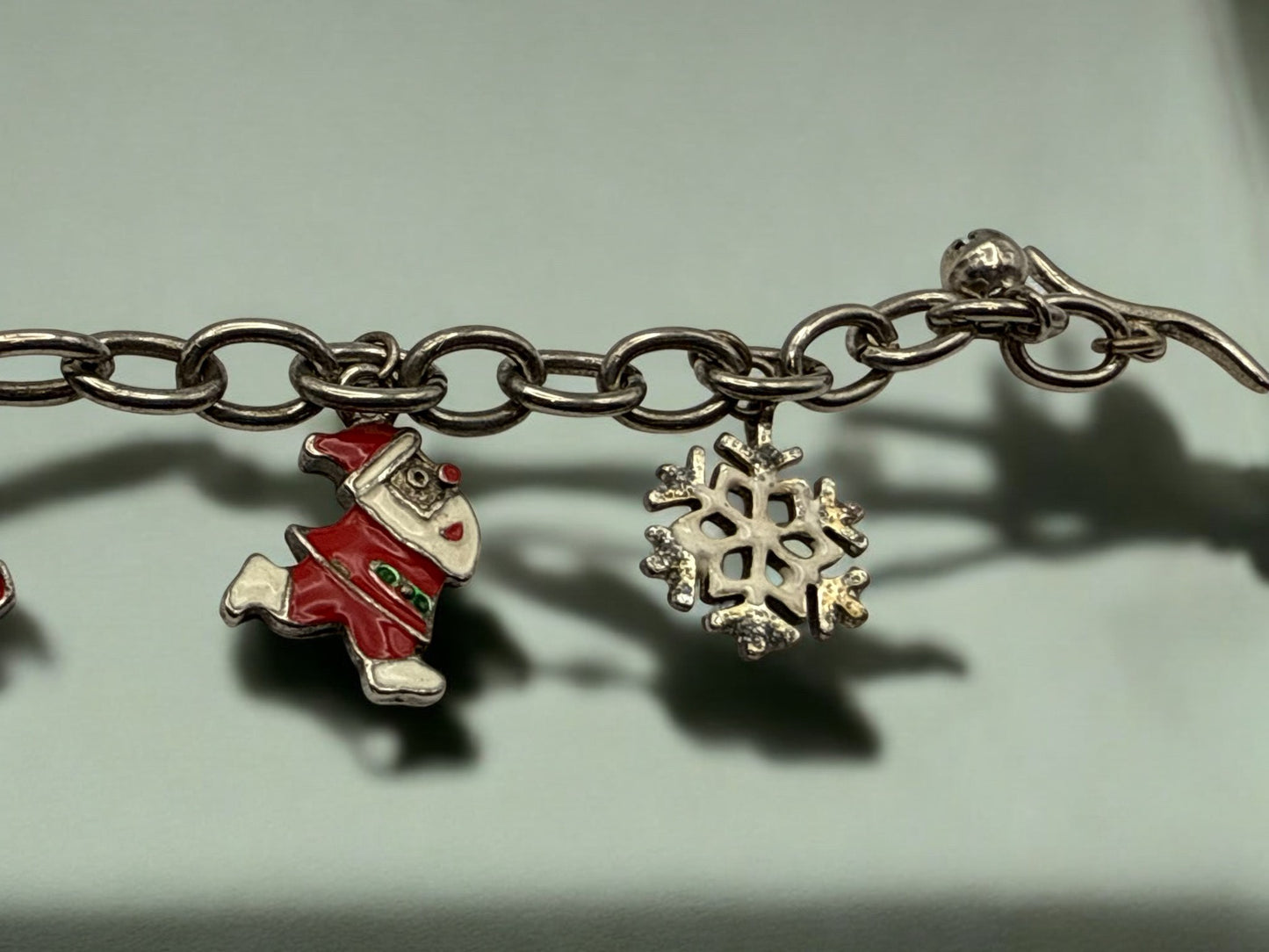 Vintage Holiday Cheer Charm Bracelet 6.75"
