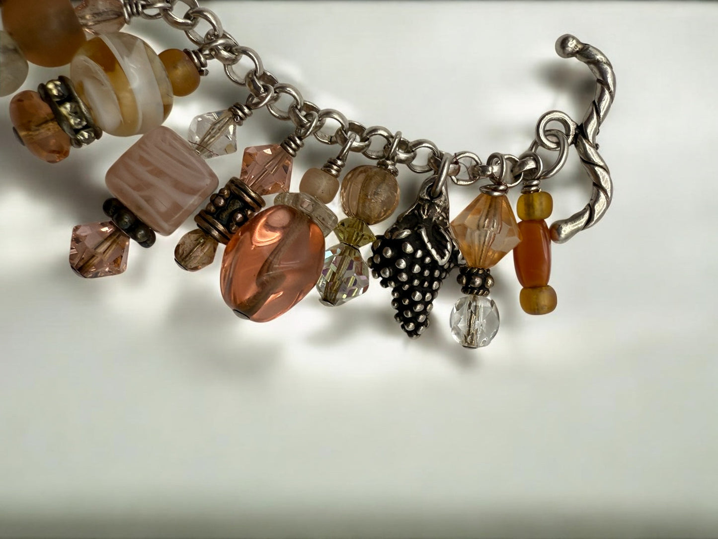 Vintage Rosé Reverie Wine Charm Bracelet 6.5"