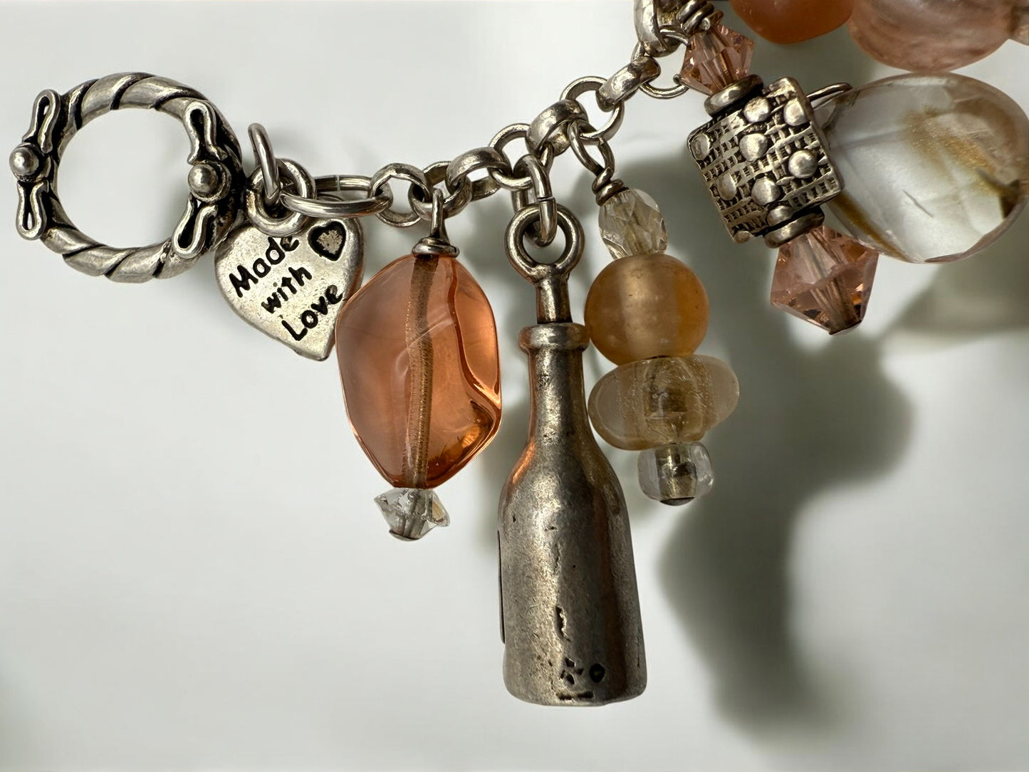 Vintage Rosé Reverie Wine Charm Bracelet 6.5"