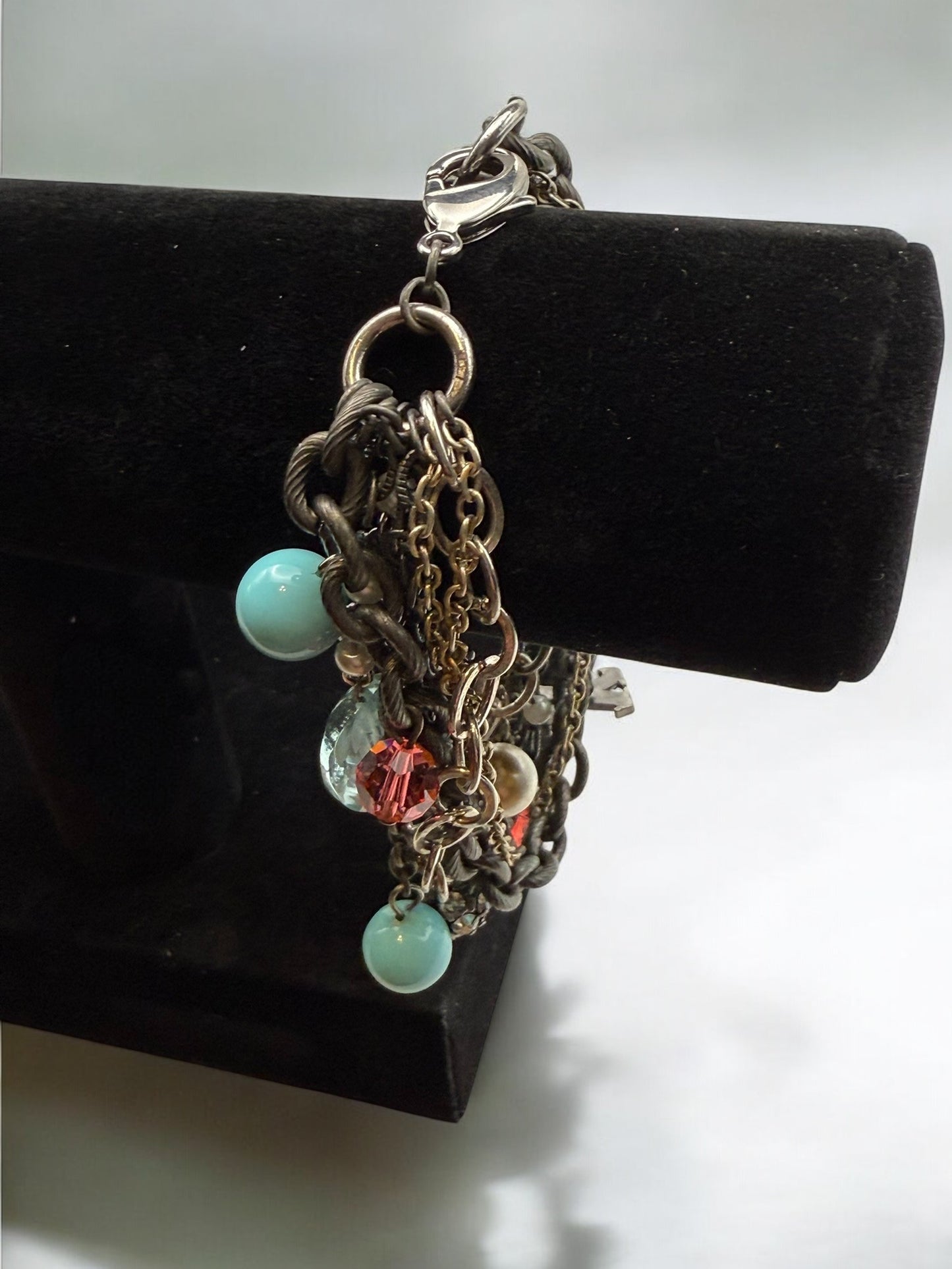 Vintage Coastal Layered Chain Bracelet 7"
