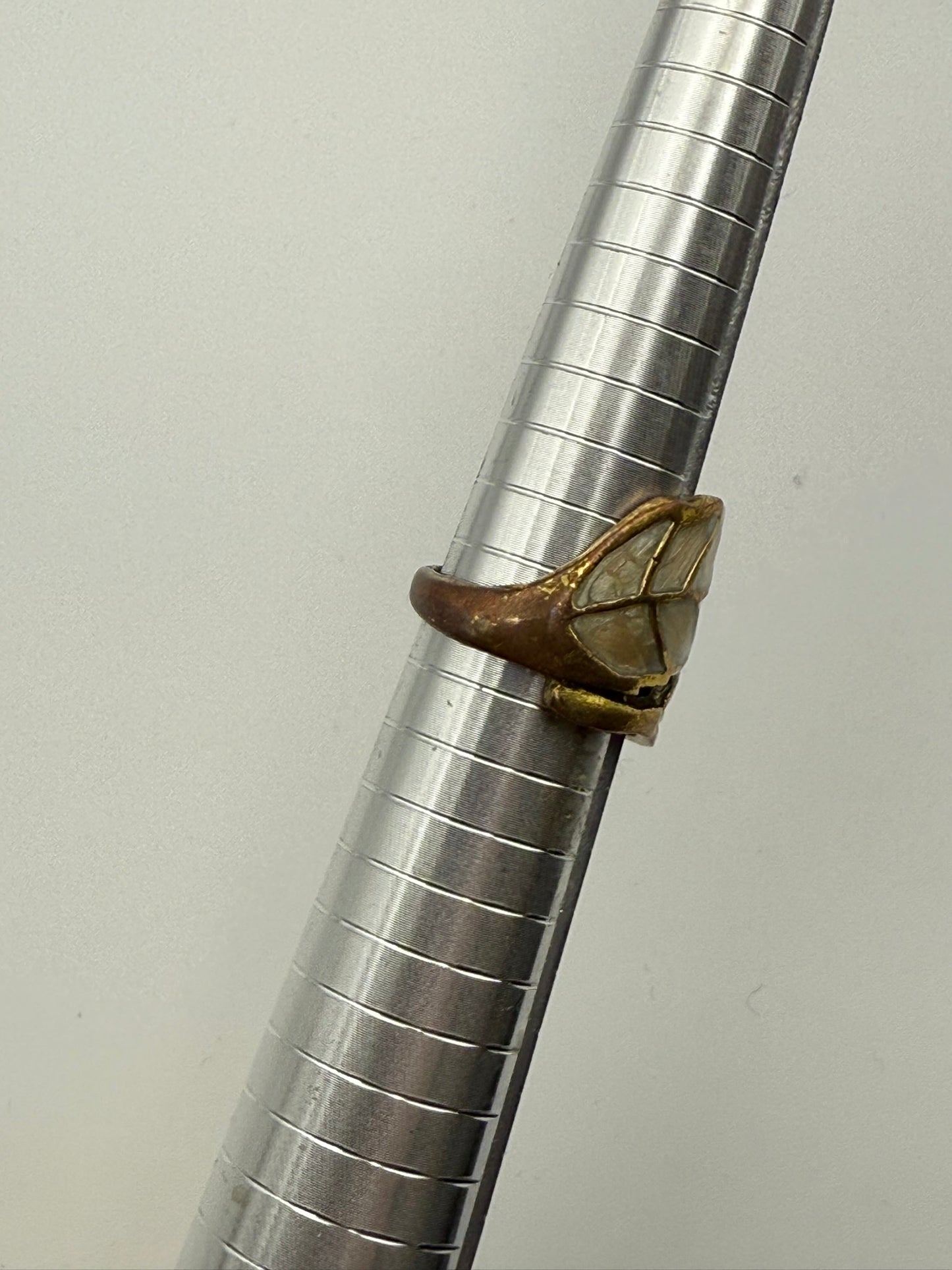 Vintage Gilded Leaf Wrap Ring 7.25