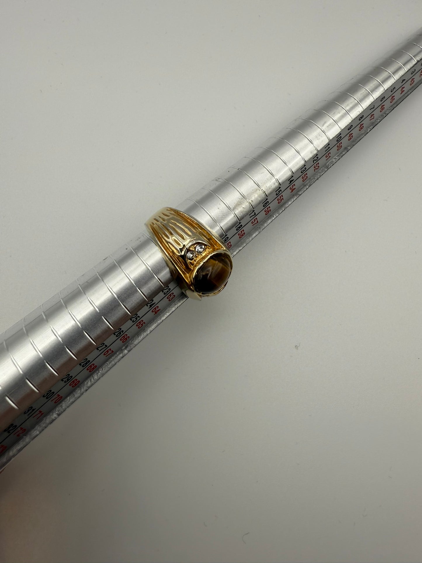 Vintage Golden Tiger’s Eye Statement Ring 9.5