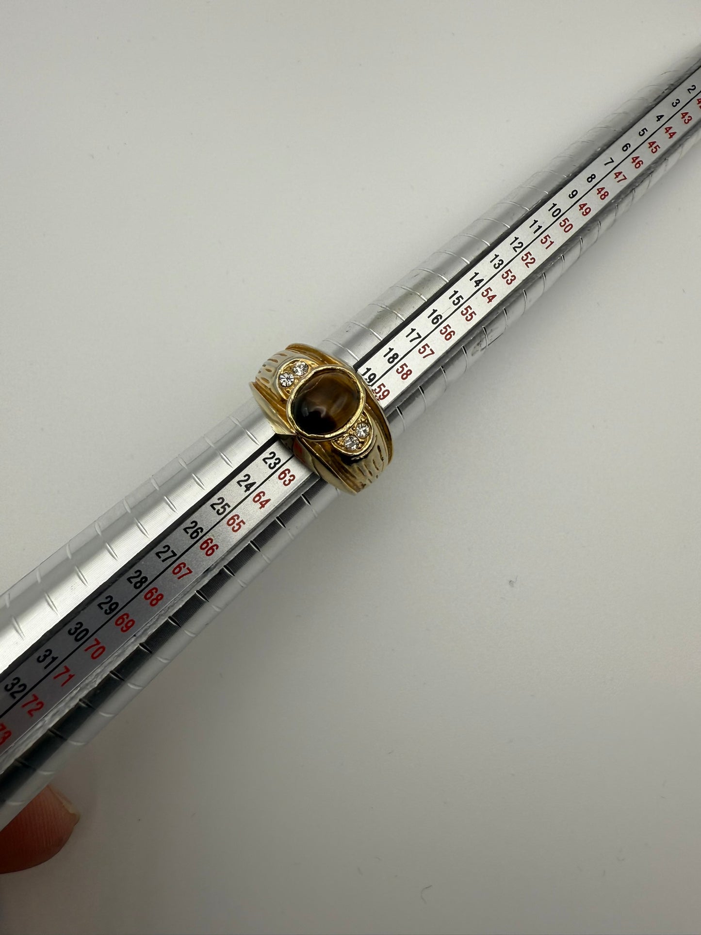 Vintage Golden Tiger’s Eye Statement Ring 9.5