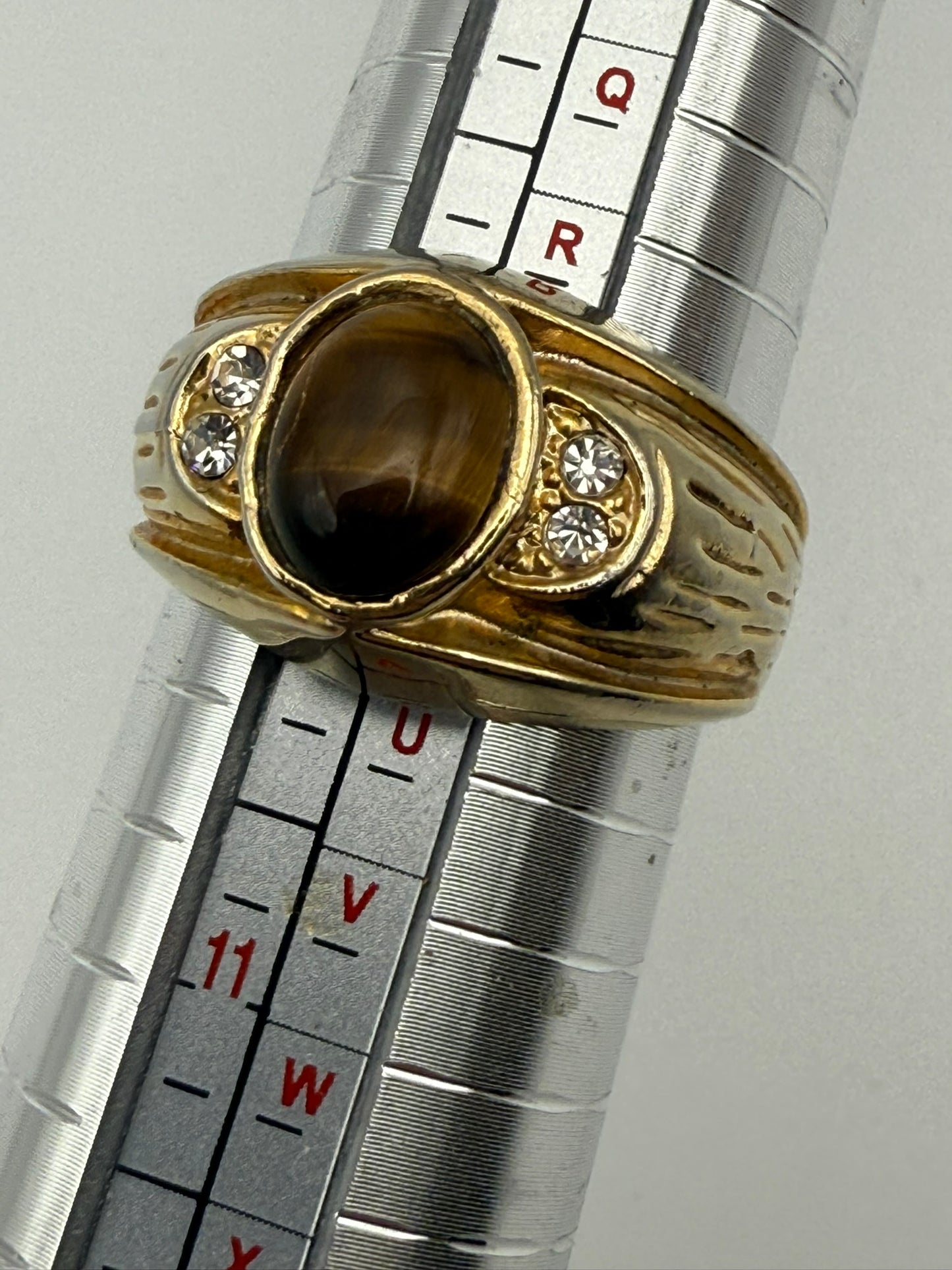 Vintage Golden Tiger’s Eye Statement Ring 9.5