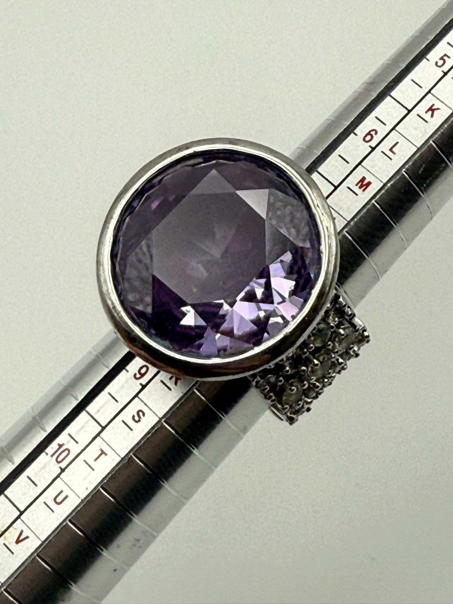 Vintage Lavender Crystal Cluster Ring 7.5