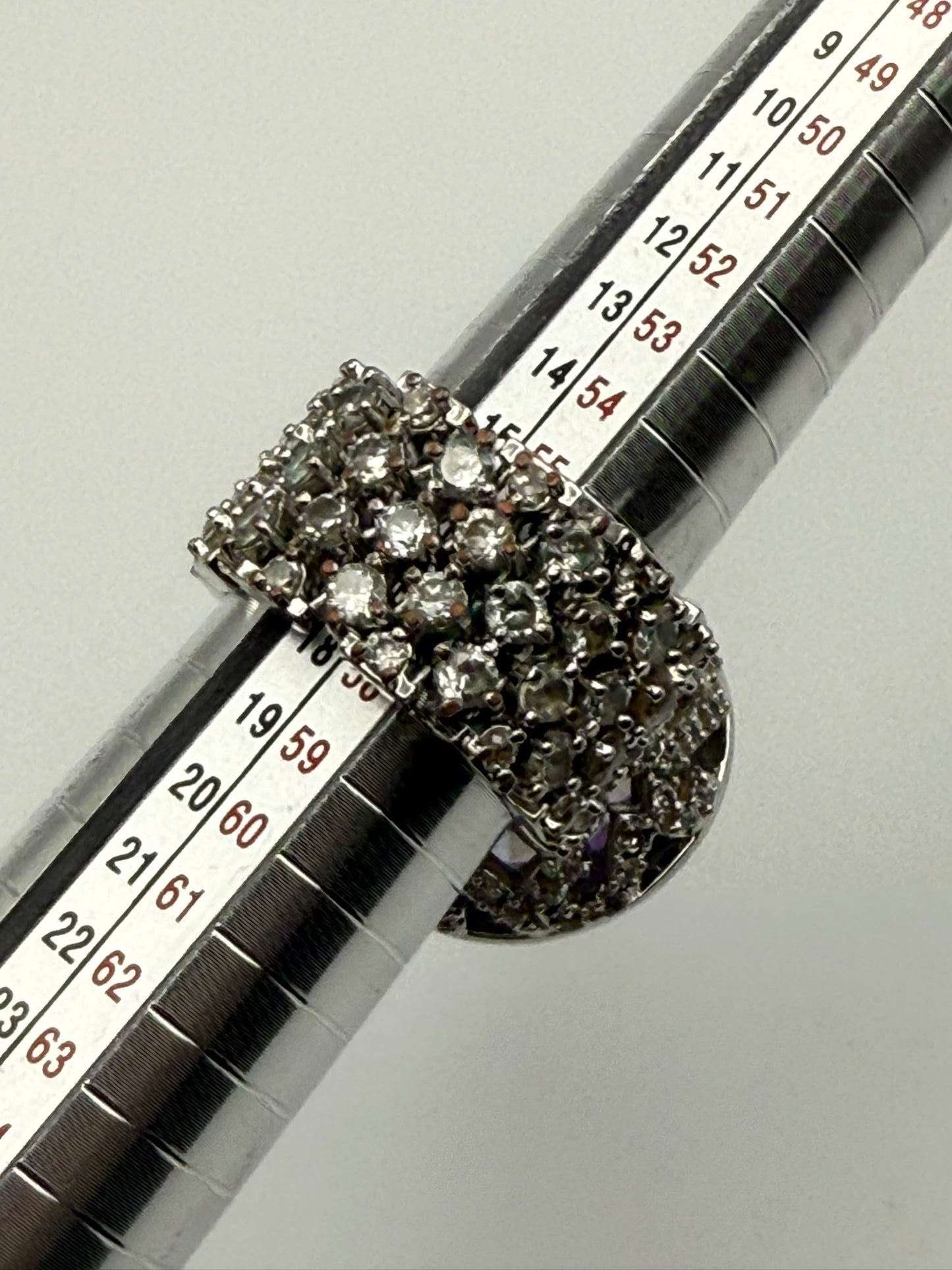 Vintage Lavender Crystal Cluster Ring 7.5