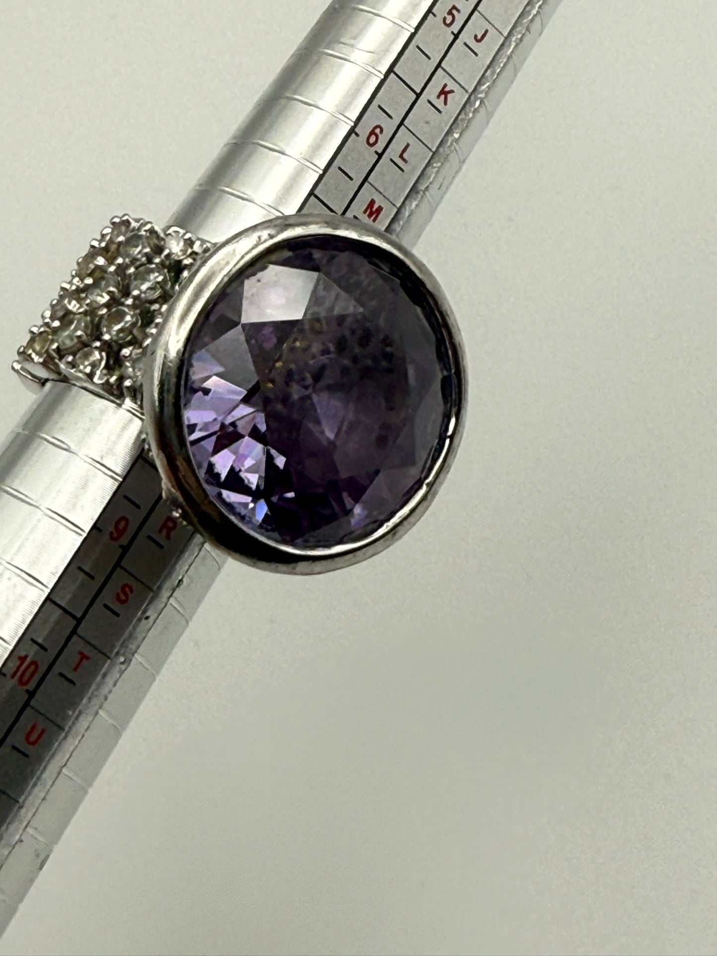 Vintage Lavender Crystal Cluster Ring 7.5