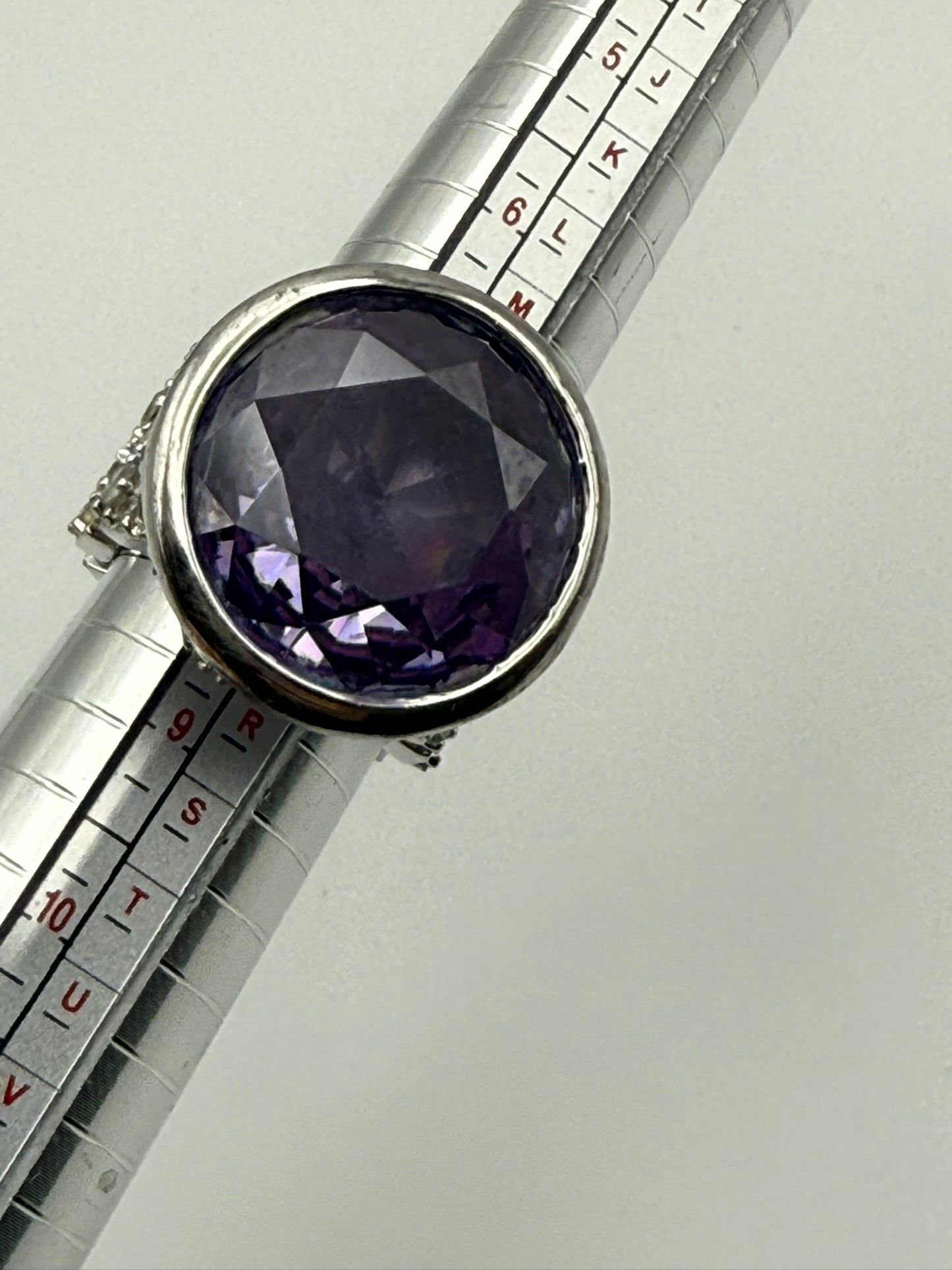 Vintage Lavender Crystal Cluster Ring 7.5