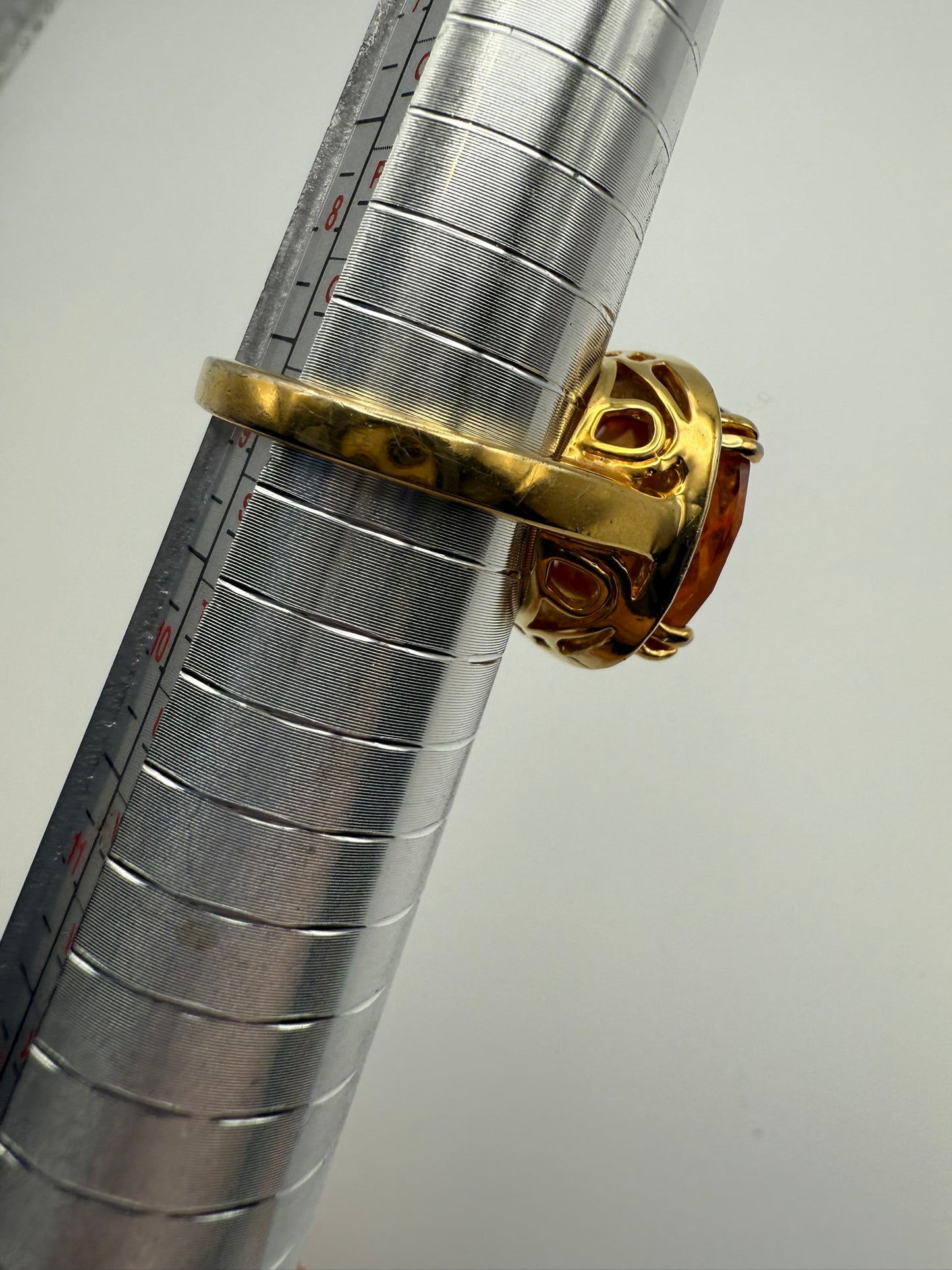 Vintage Amber Halo Crystal Ring 9