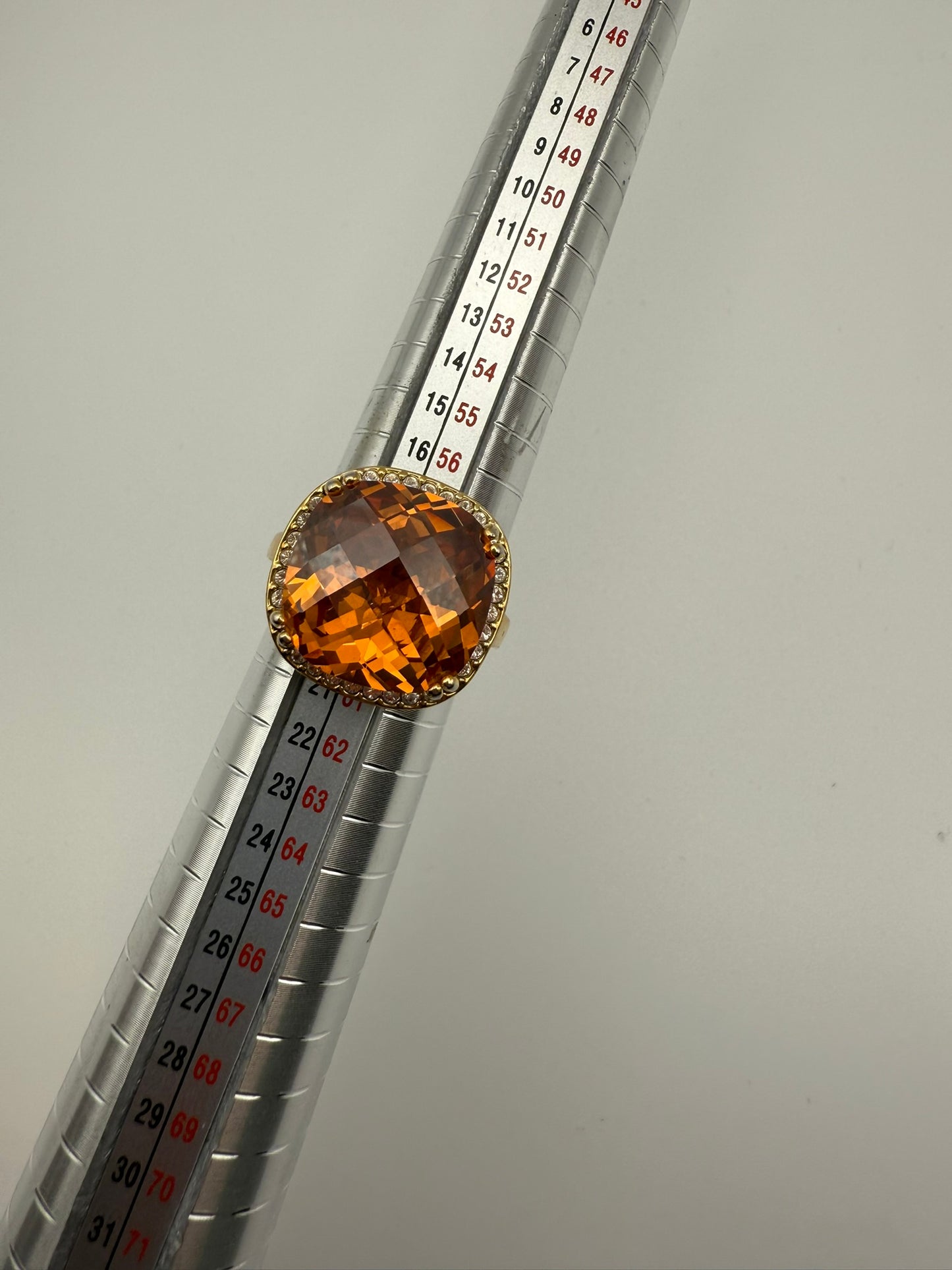 Vintage Amber Halo Crystal Ring 9