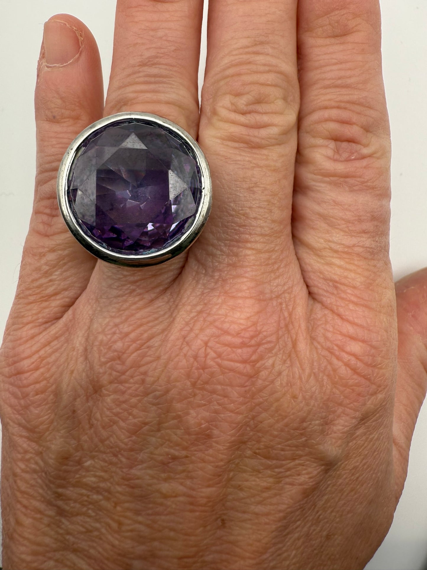 Vintage Lavender Crystal Cluster Ring 7.5