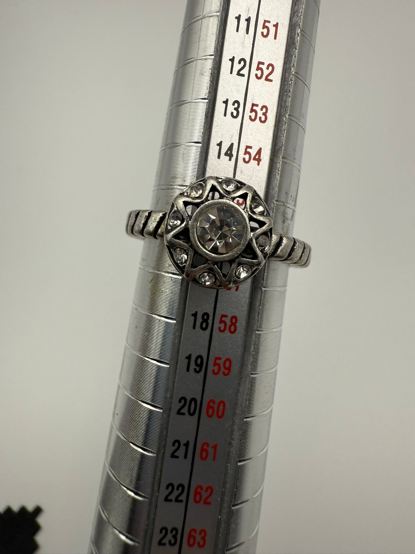 Vintage Smoky Star Halo Ring 7.75