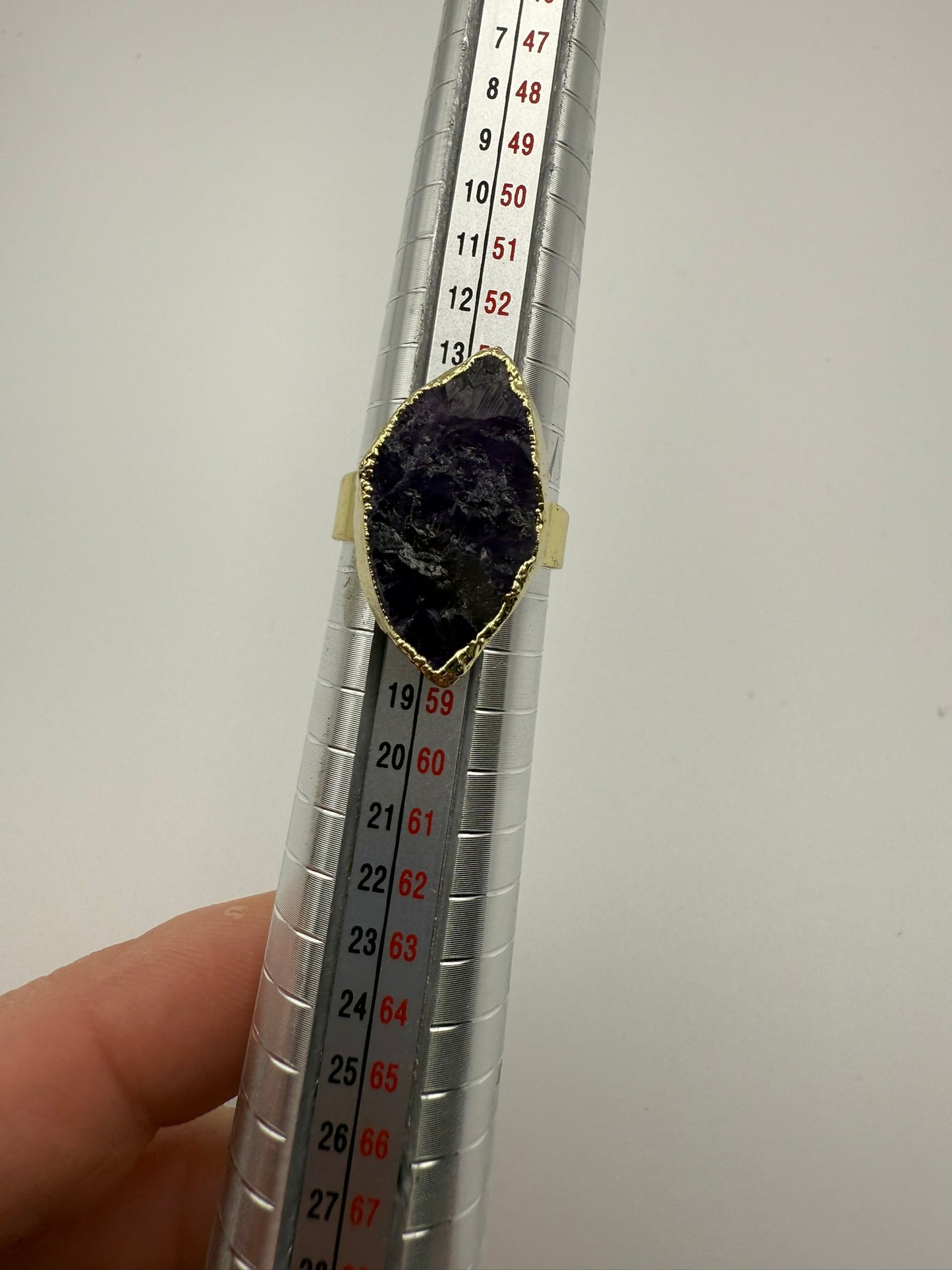 Vintage Raw Amethyst Statement Ring 7.5