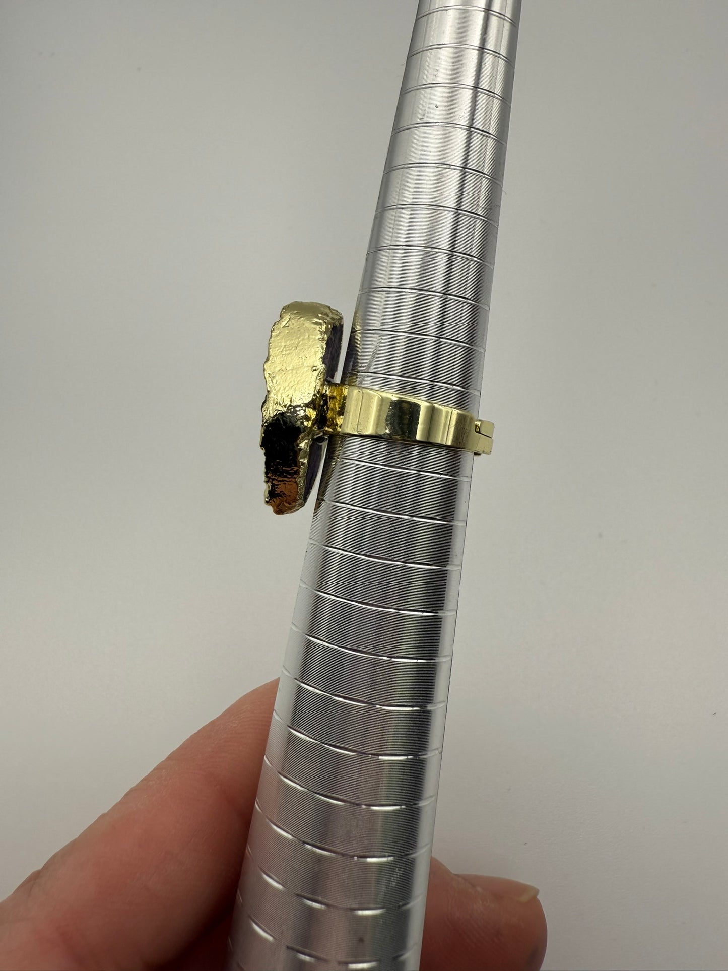 Vintage Raw Amethyst Statement Ring 7.5