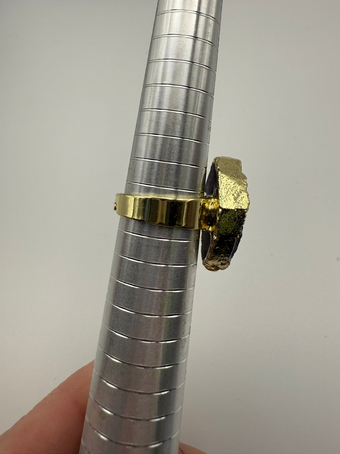 Vintage Raw Amethyst Statement Ring 7.5