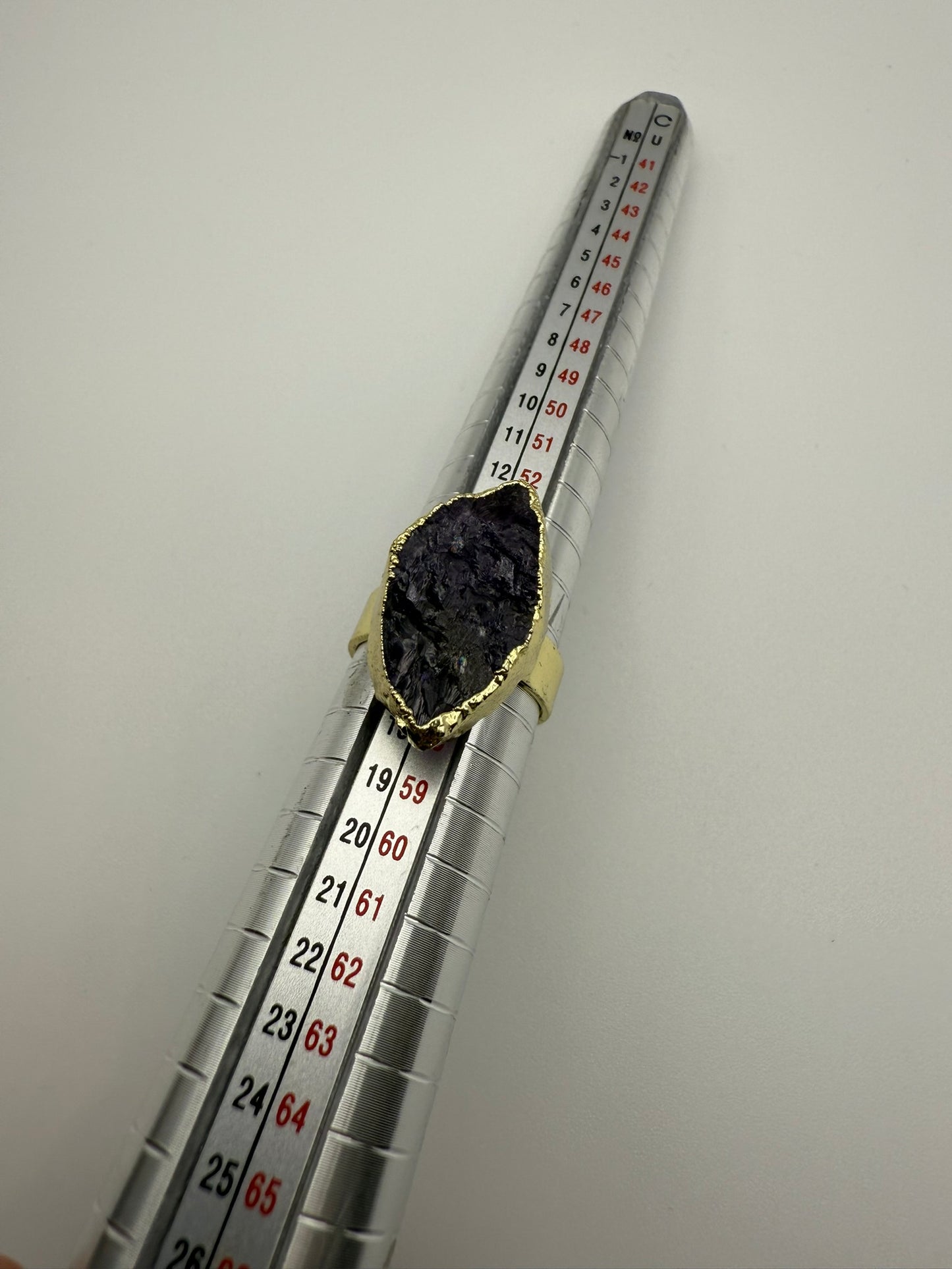 Vintage Raw Amethyst Statement Ring 7.5