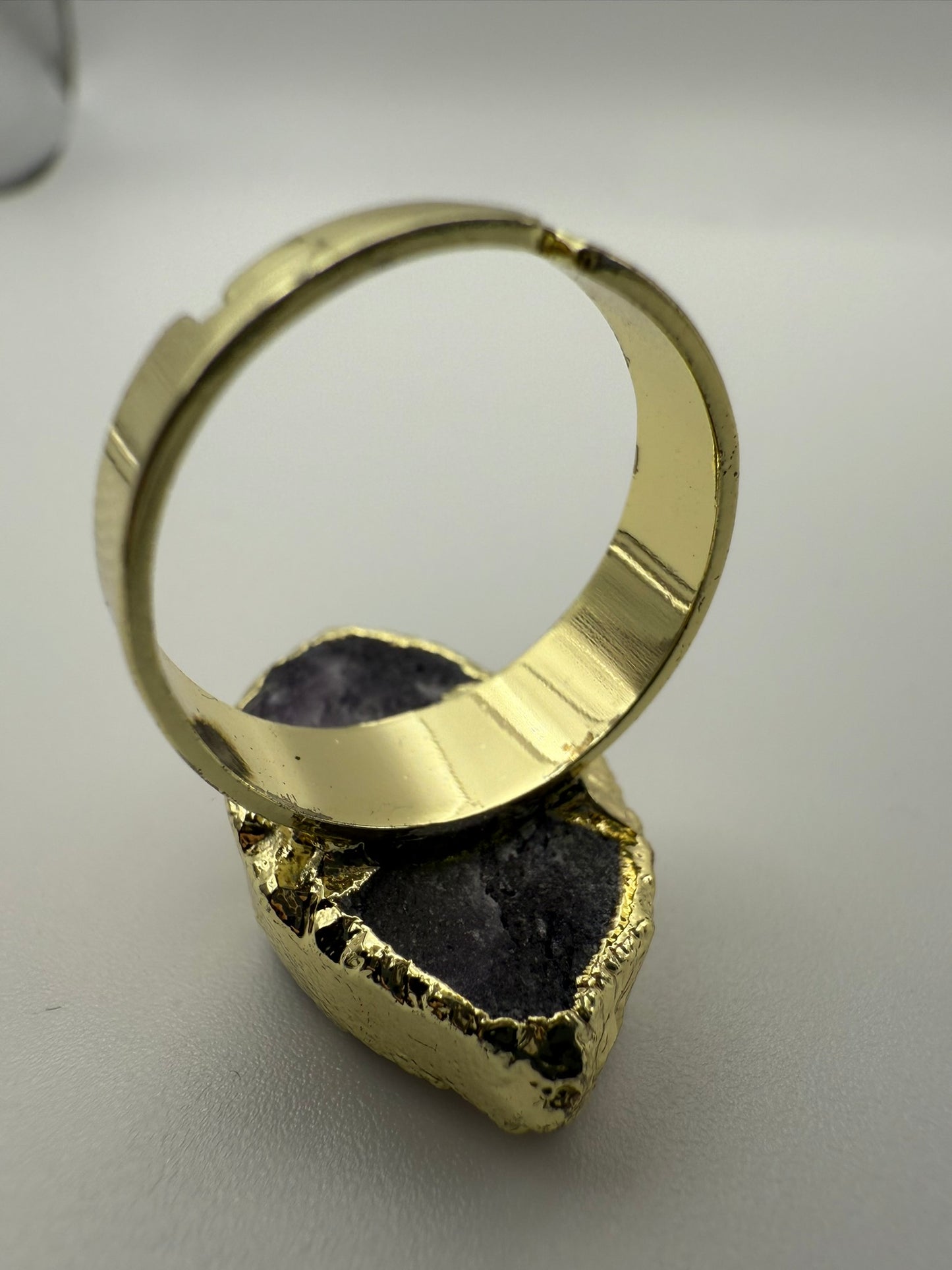 Vintage Raw Amethyst Statement Ring 7.5