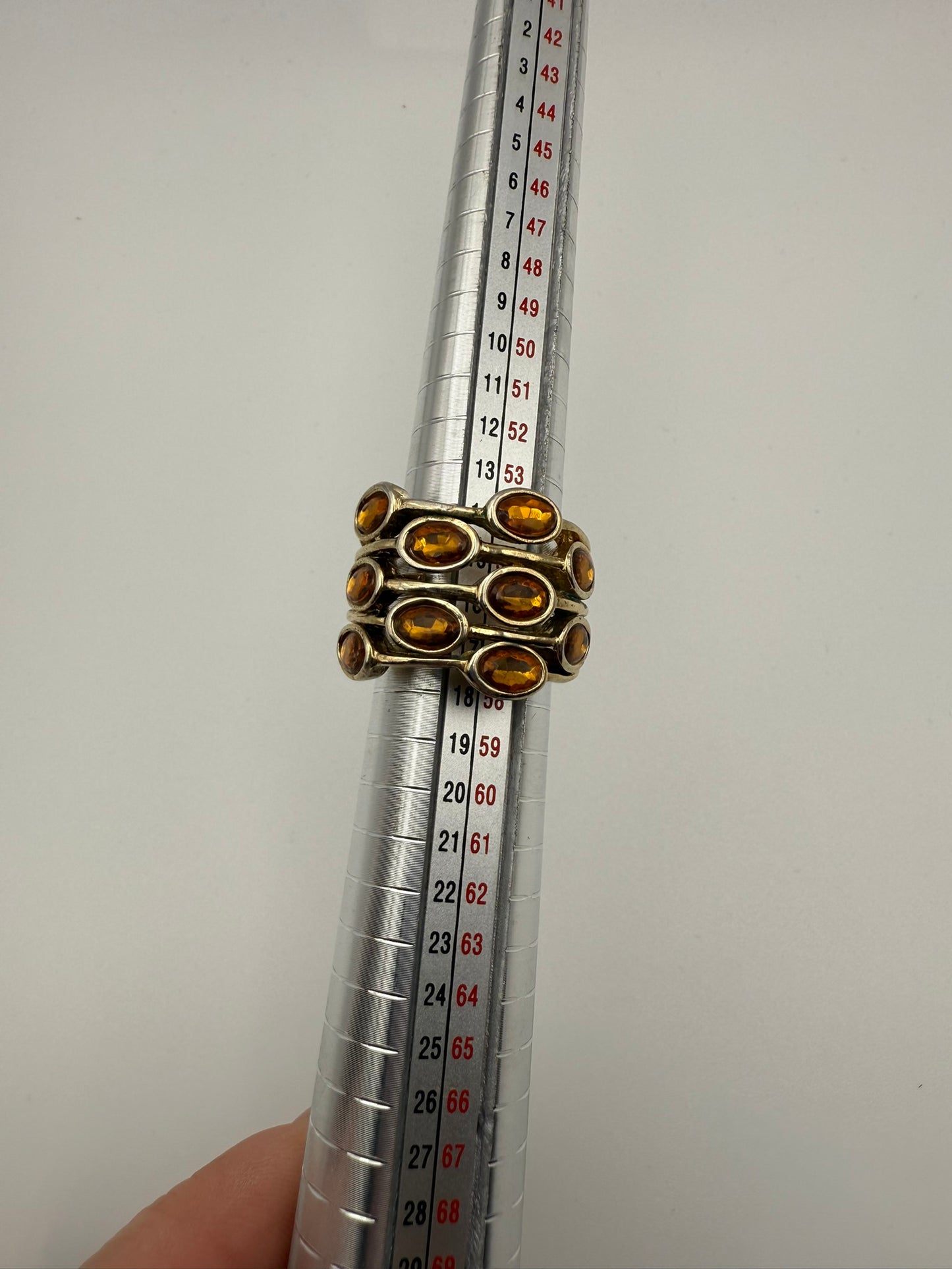 Vintage Avon Golden Ember Multi-Stone Ring 7.5-8