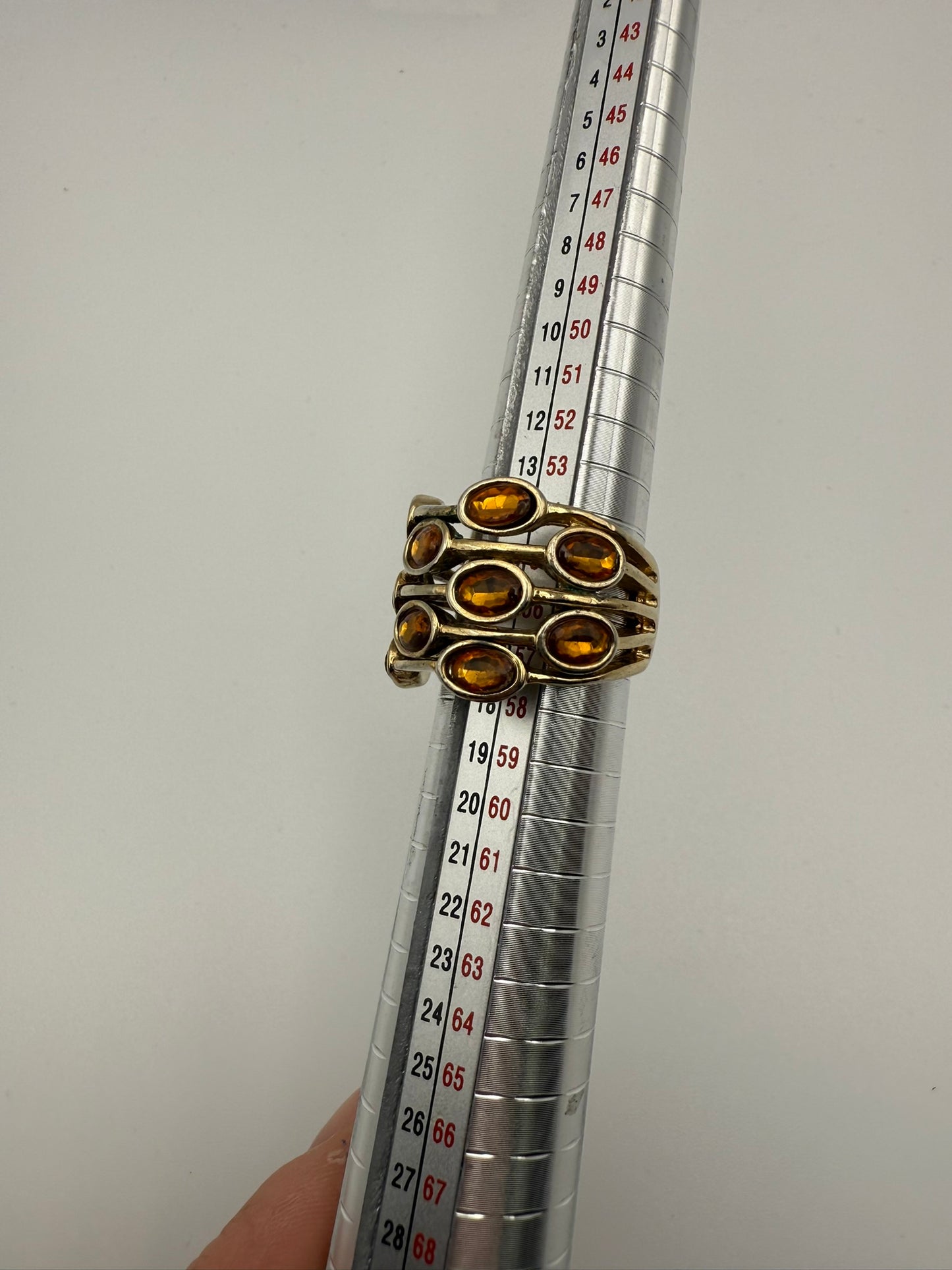 Vintage Avon Golden Ember Multi-Stone Ring 7.5-8