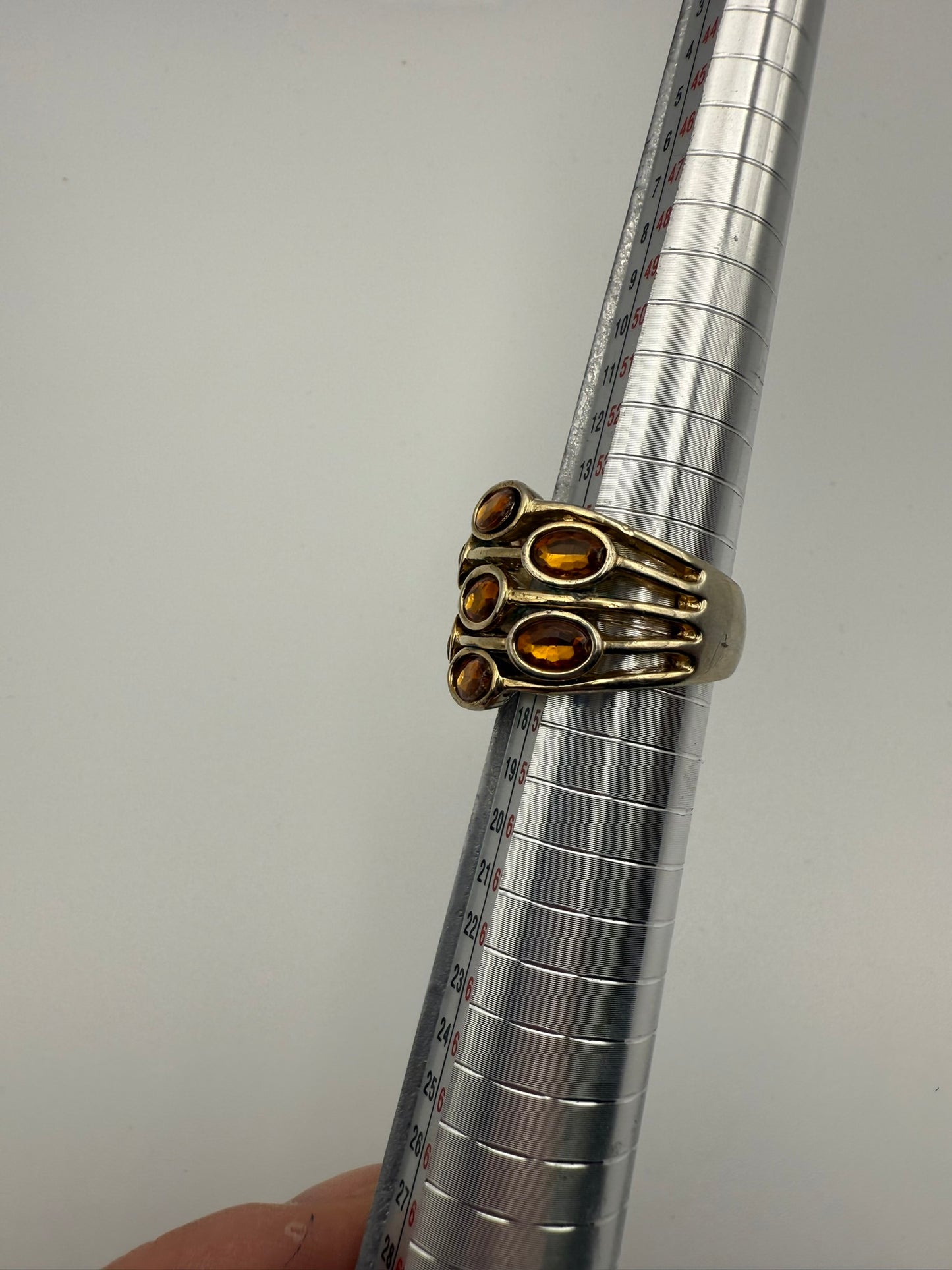 Vintage Avon Golden Ember Multi-Stone Ring 7.5-8