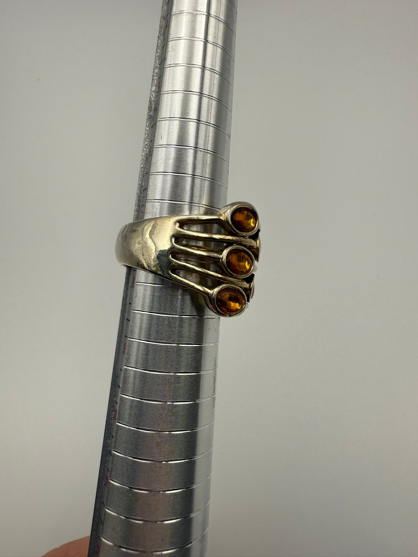 Vintage Avon Golden Ember Multi-Stone Ring 7.5-8