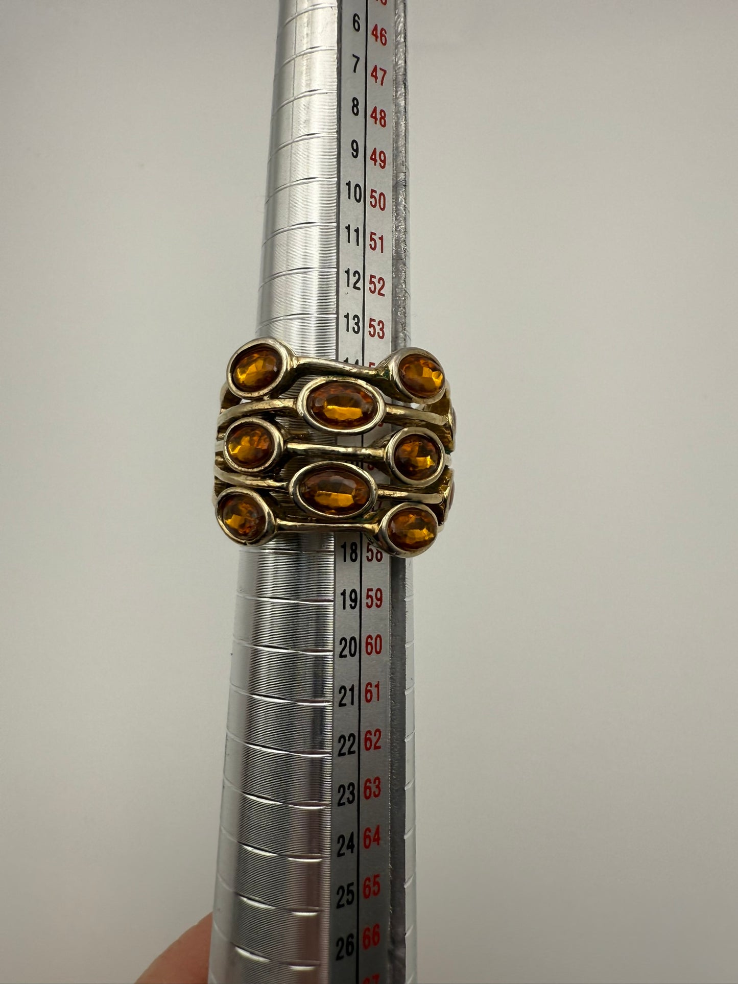 Vintage Avon Golden Ember Multi-Stone Ring 7.5-8